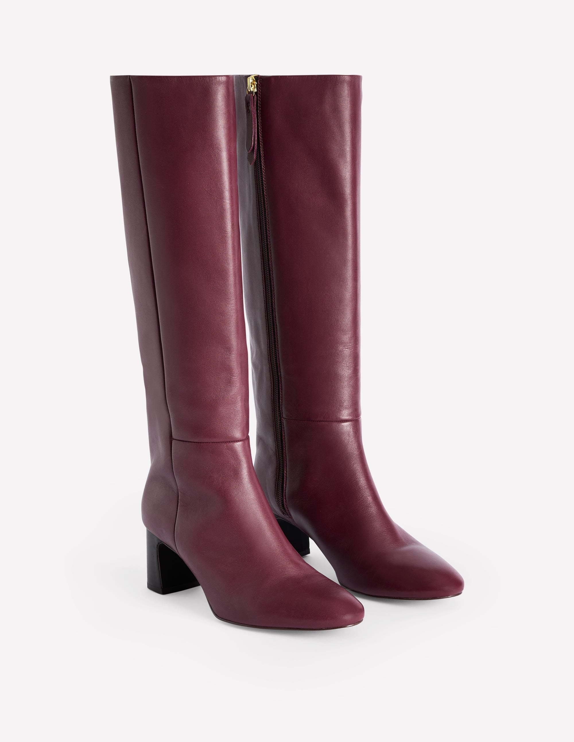Bottes Erica hauteur genou en cuir-Cuir rouge sang de bœuf - Image 3