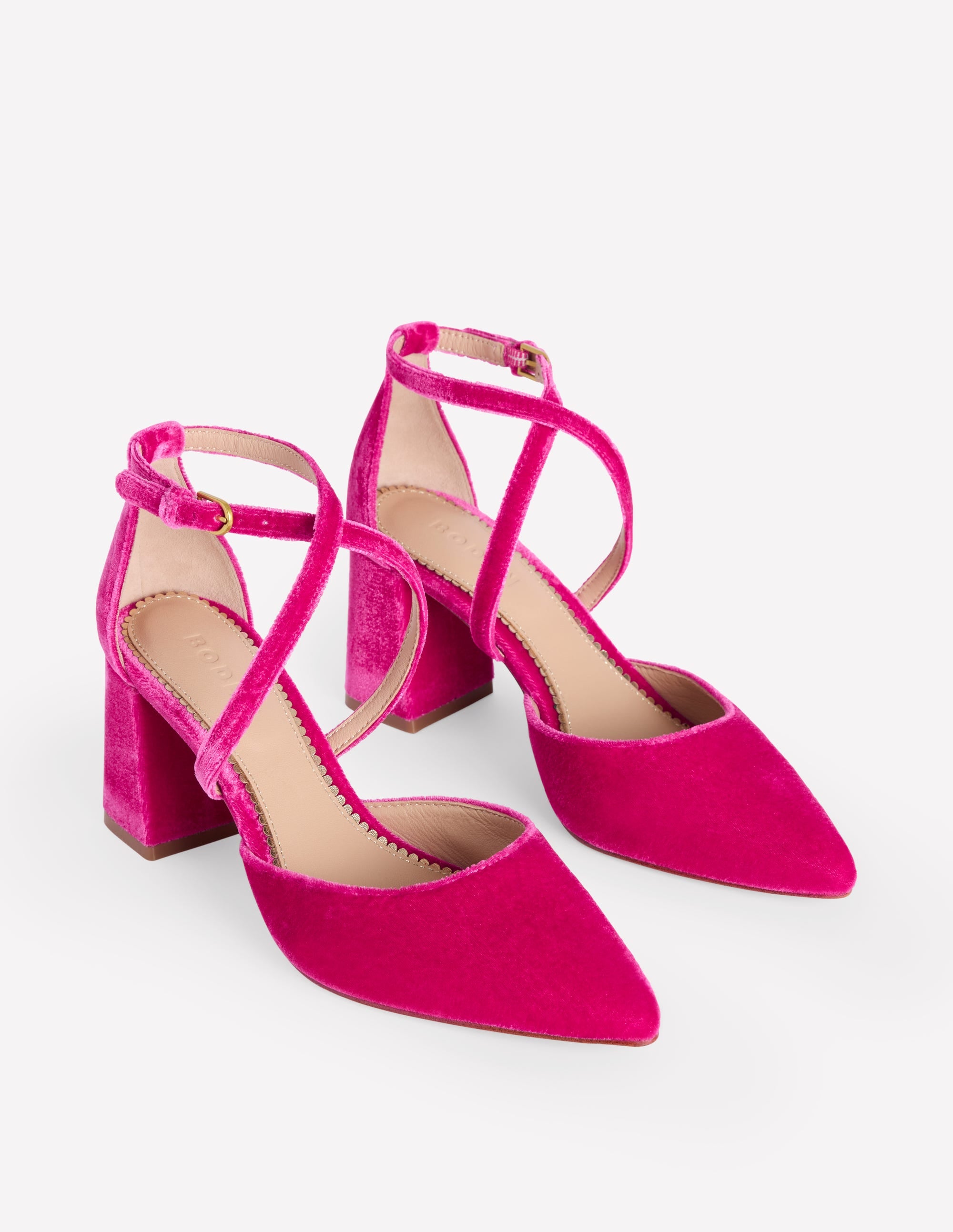 Escarpins pointus à brides et talons carrés-Cerises jubilé - Image 3