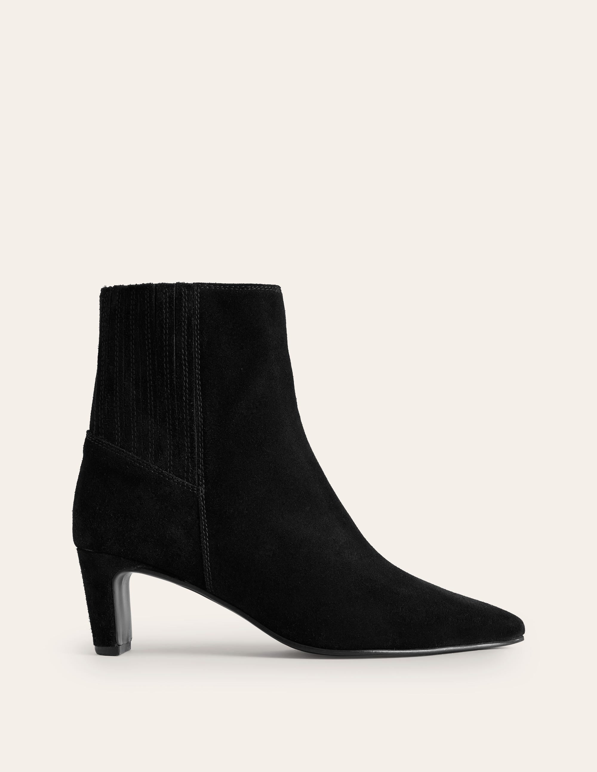 Stiefeletten mit Absatz und Ziereinsatz hinten-Schwarz - Image 2