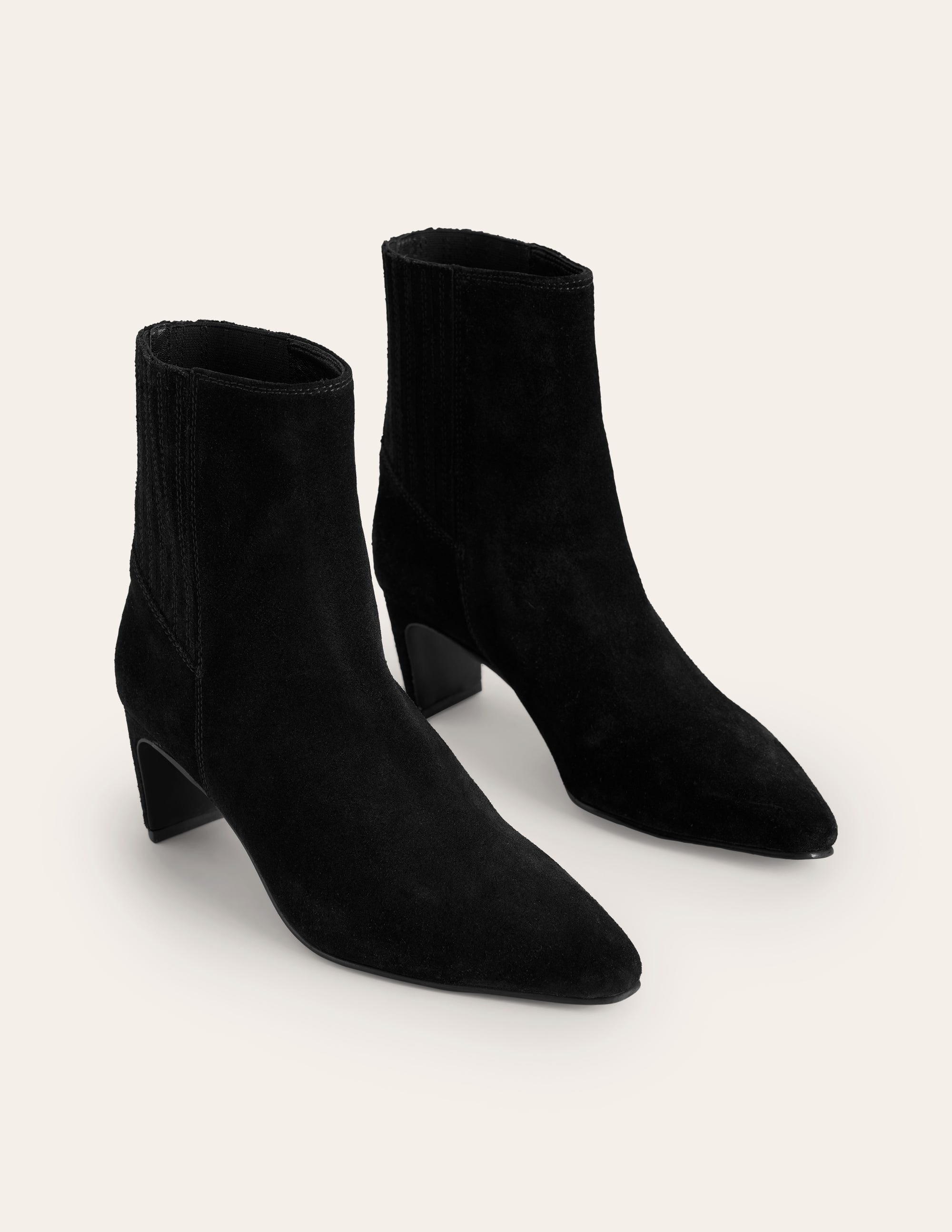 Stiefeletten mit Absatz und Ziereinsatz hinten-Schwarz - Image 3