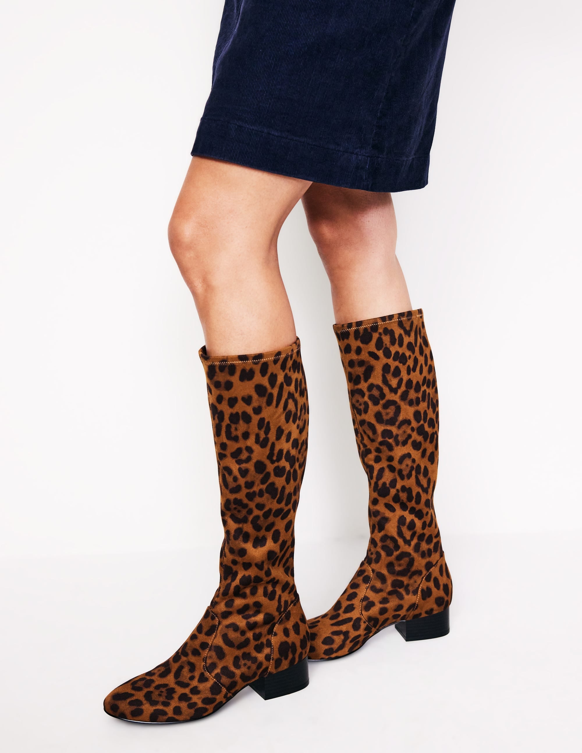 Bottes plates stretch hauteur genou-Cœurs folk rouge rockabilly - Image 1