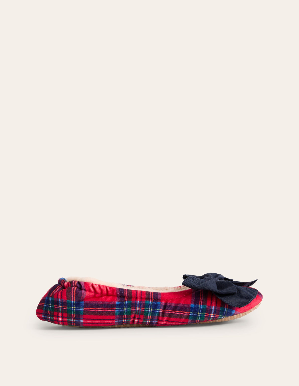 Slipper mit Schleife-Rot und Blau, Kariert-2