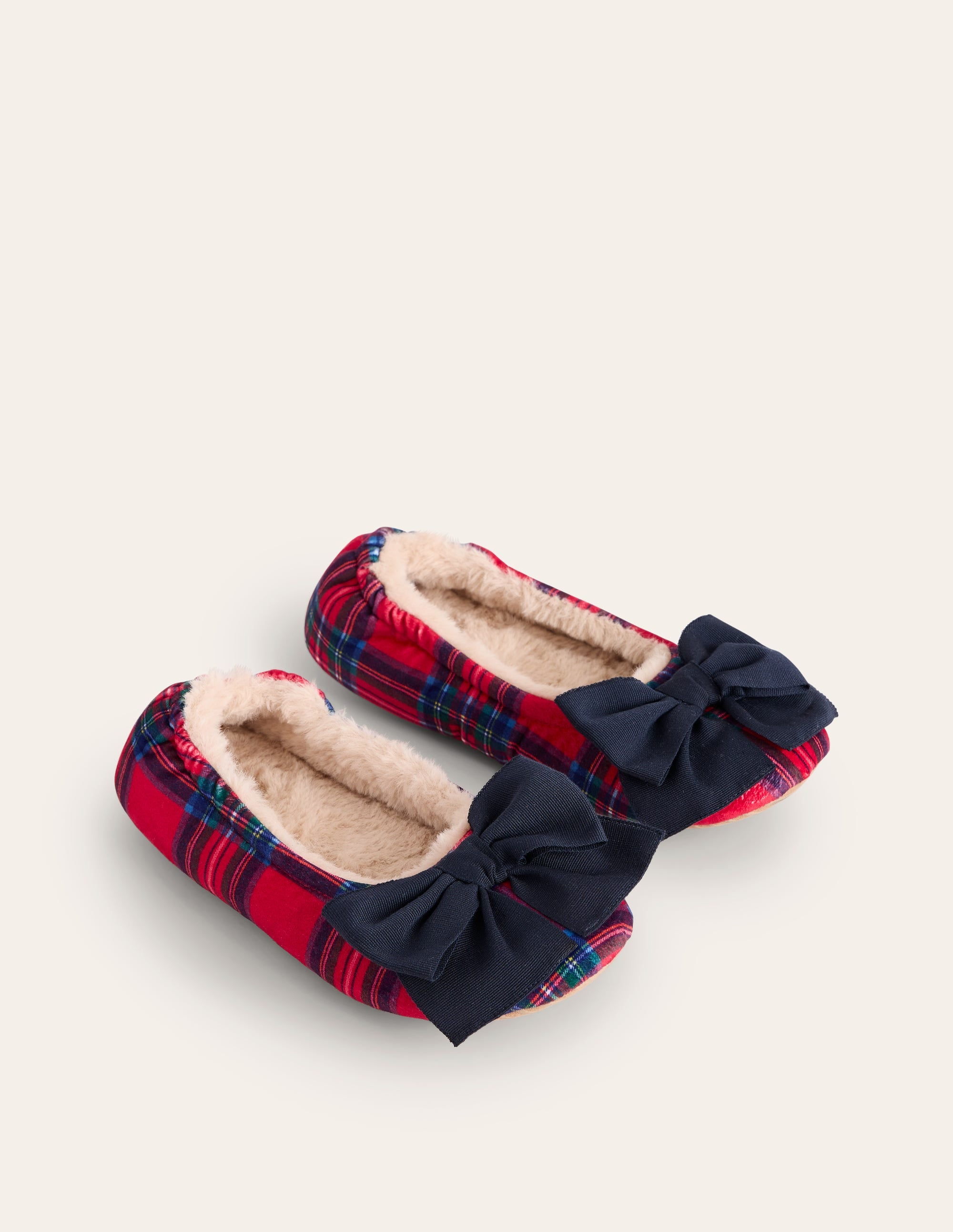 Slipper mit Schleife-Rot und Blau, Kariert - Image 3