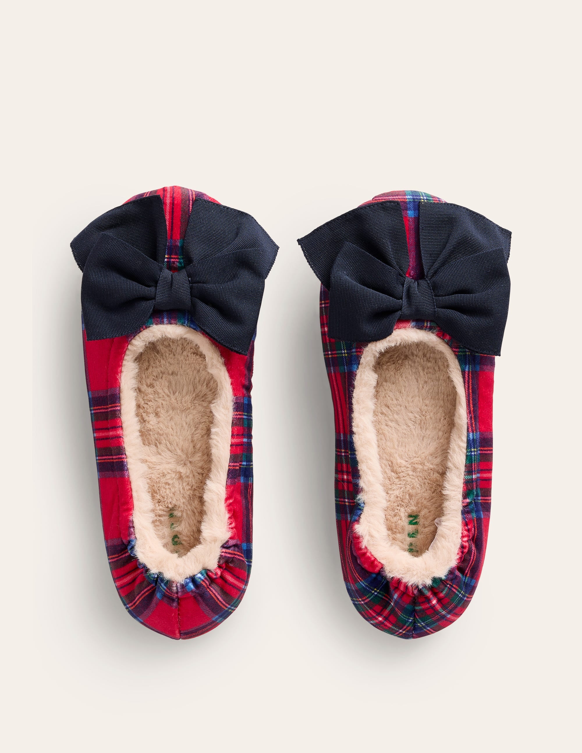 Slipper mit Schleife-Rot und Blau, Kariert - Image 5