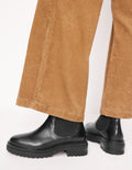 Bottines Chelsea stretch-Cuir Noir
