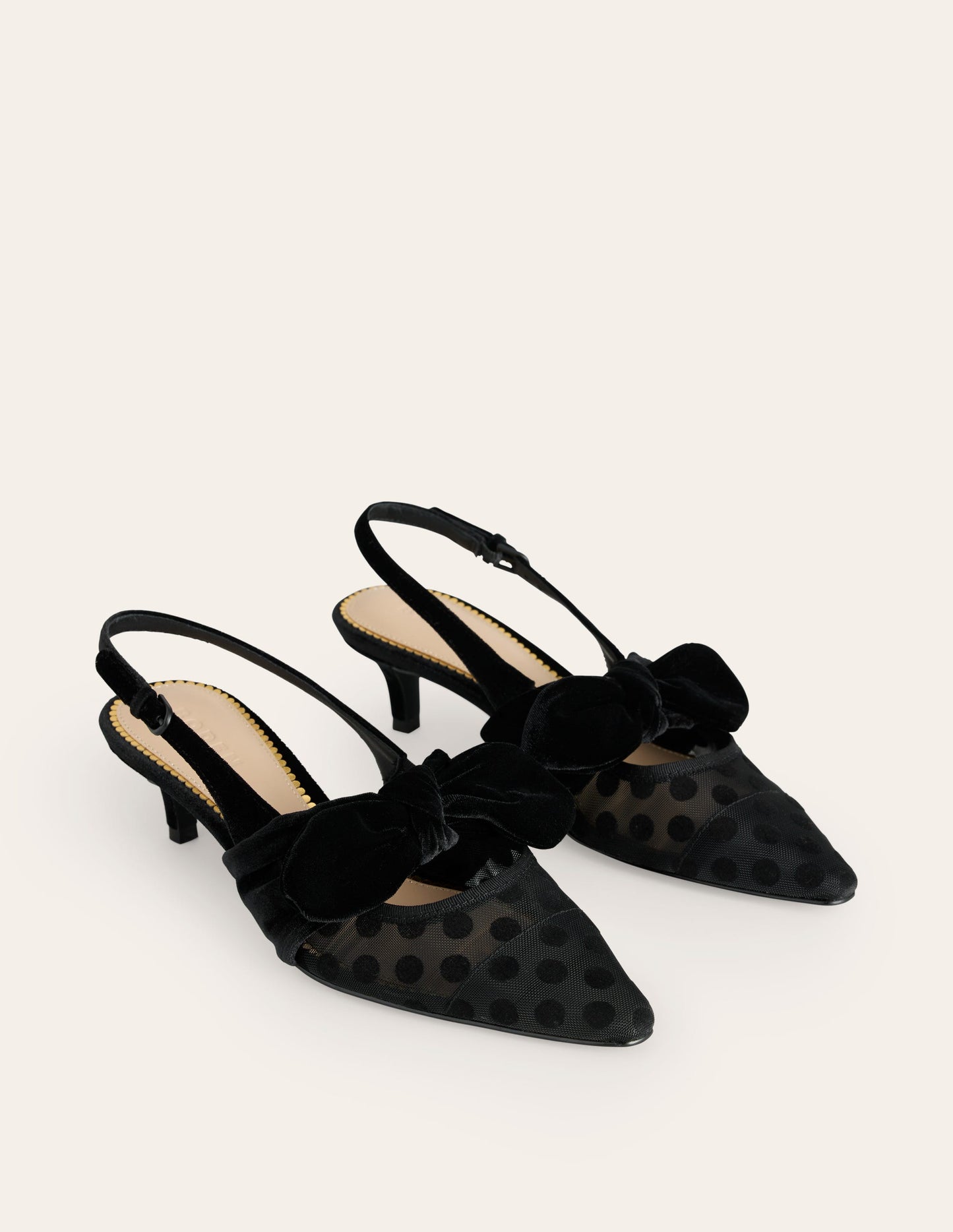 Kitten-Heels mit Schleife-Punkte Mesh