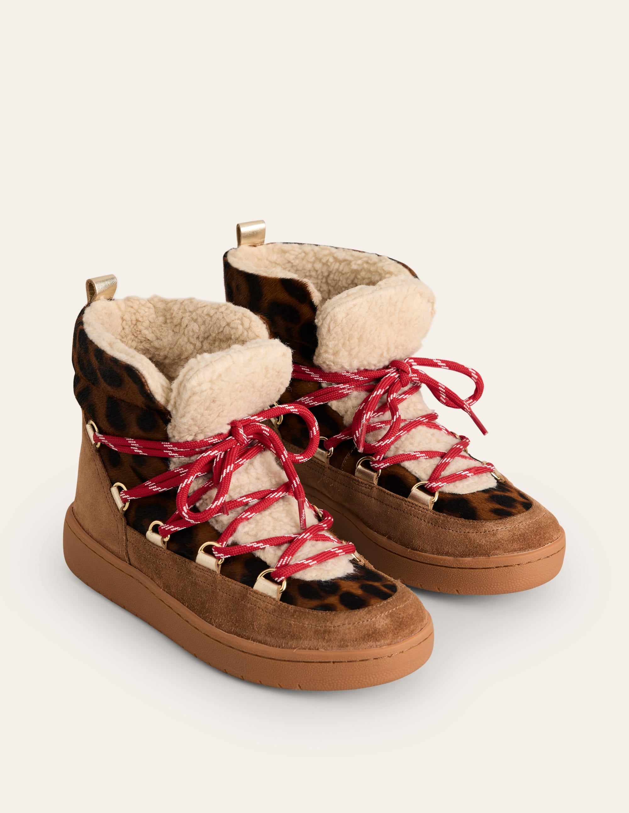 Bottes cosy à lacets-Chocolat - Image 3