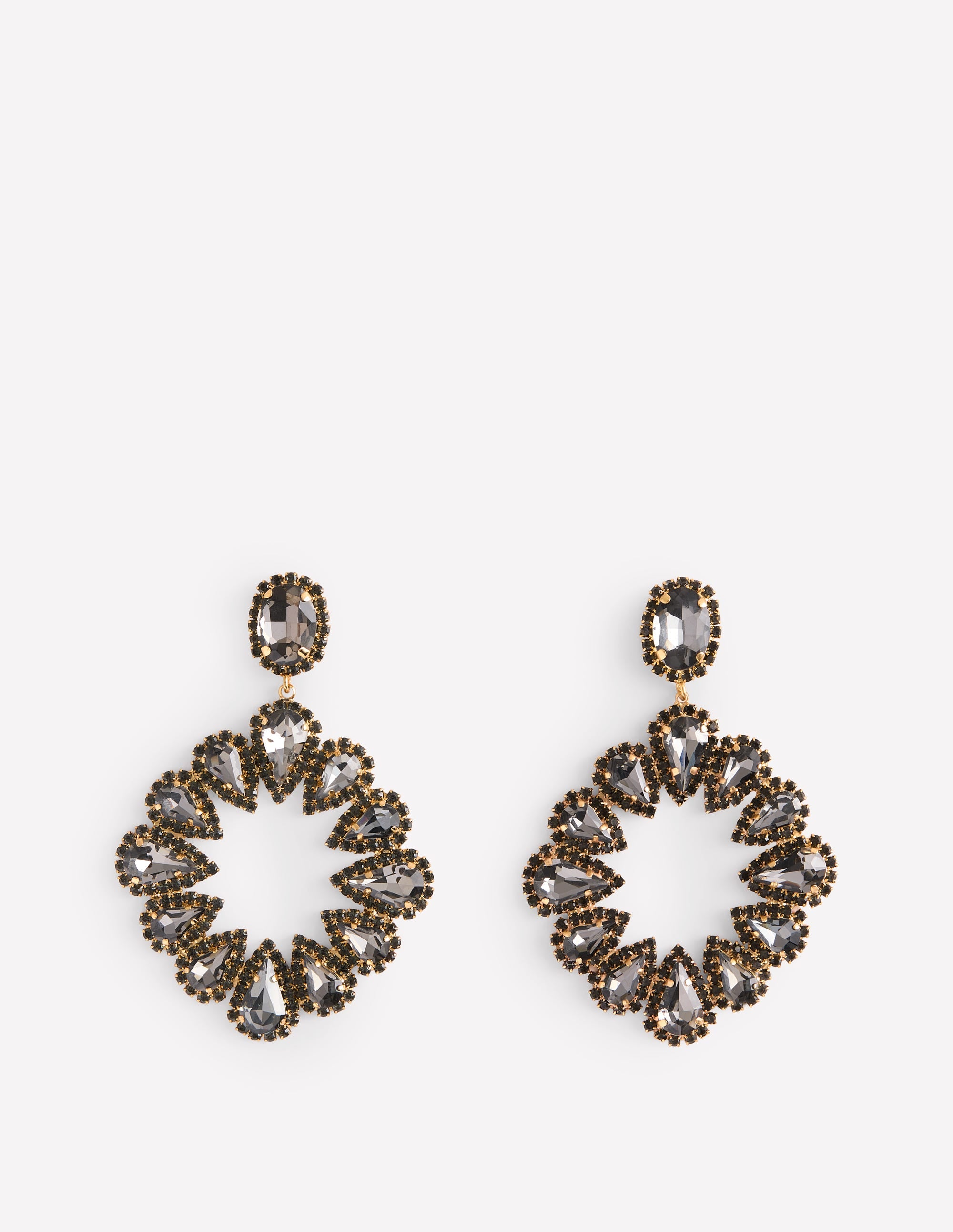 Grandes boucles d'oreilles ornementées-Fumée - Image 2