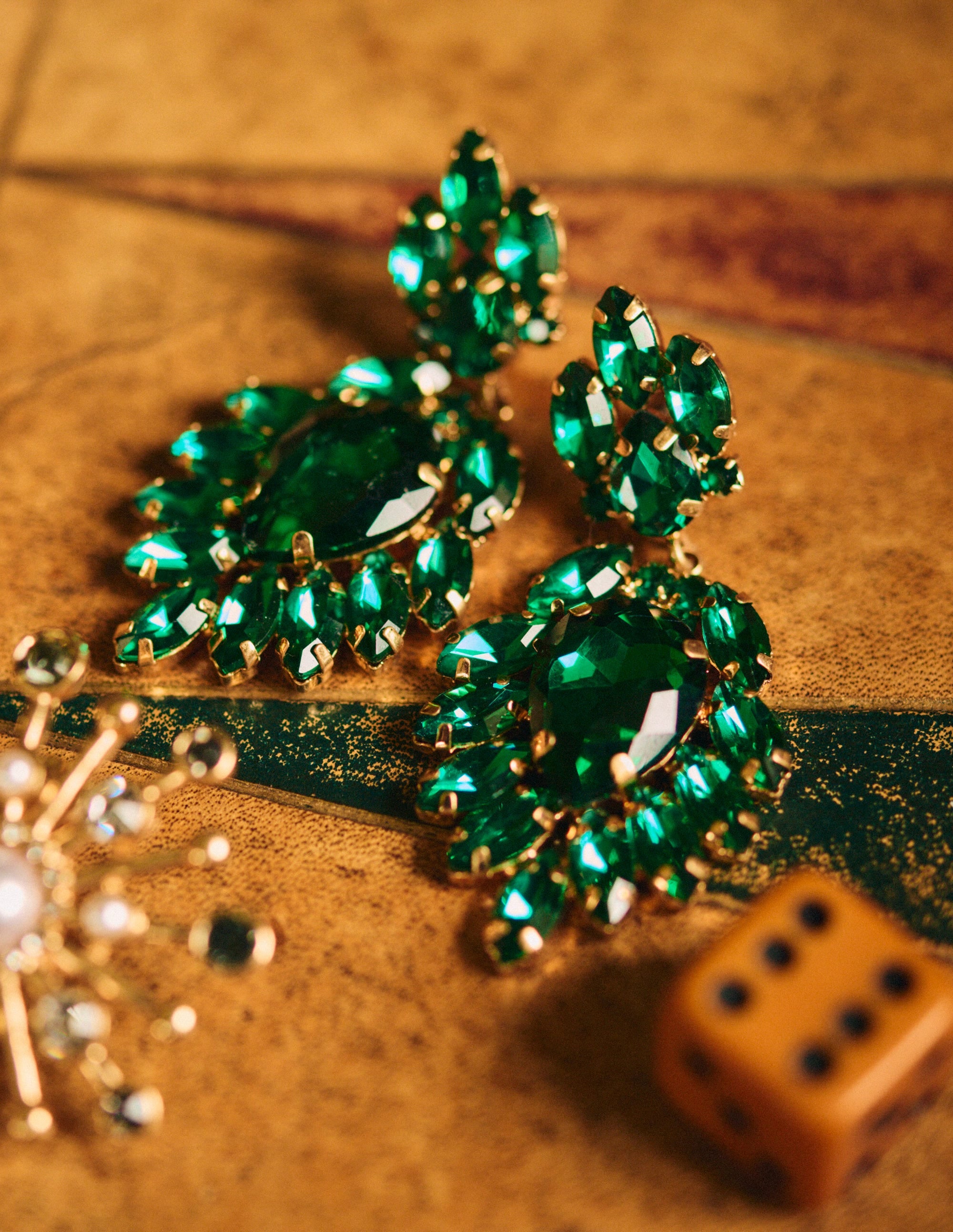 Boucles d'oreilles ornementées-Vert - Image 4