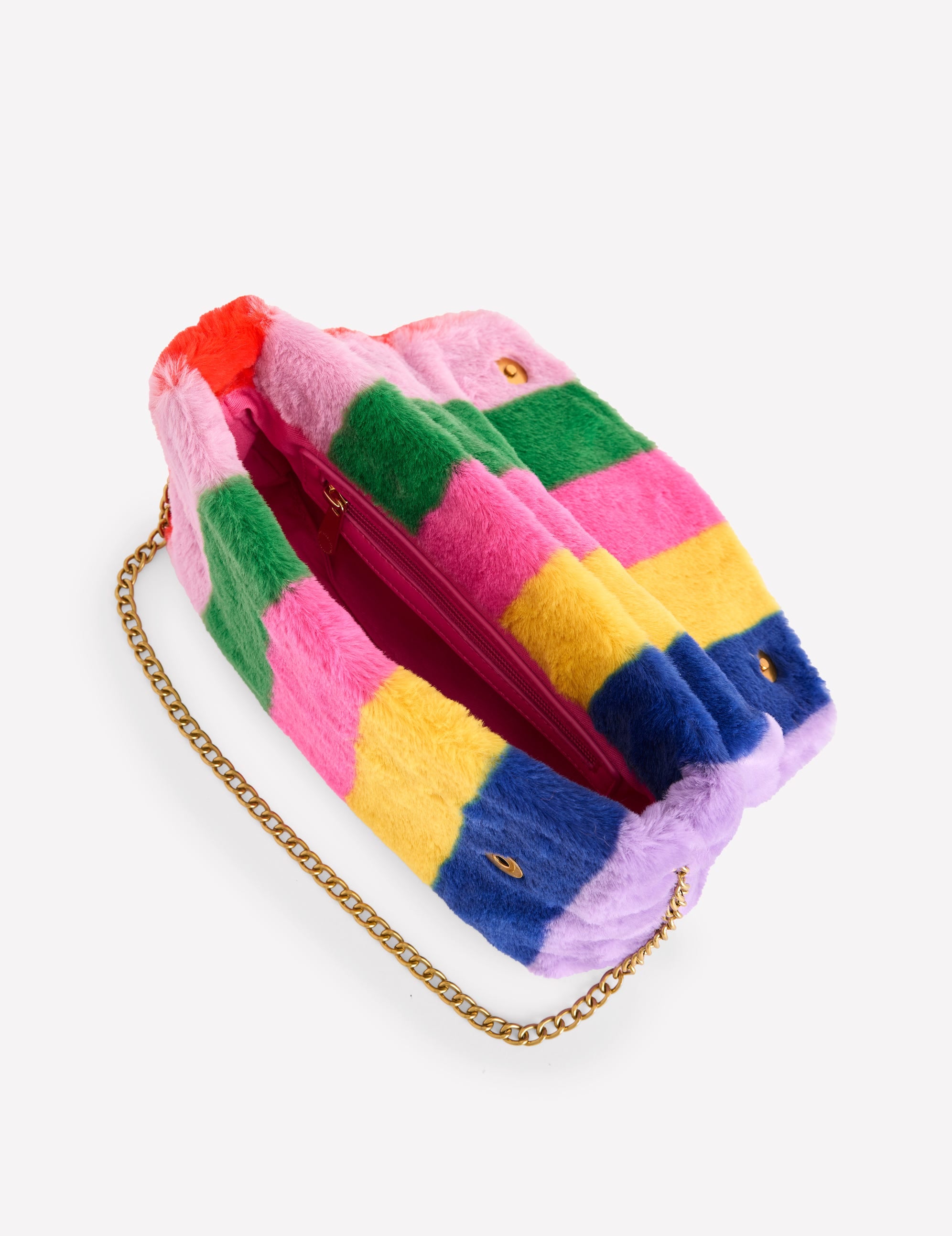 Sac en fausse fourrure rayé-Multicolore - Image 4