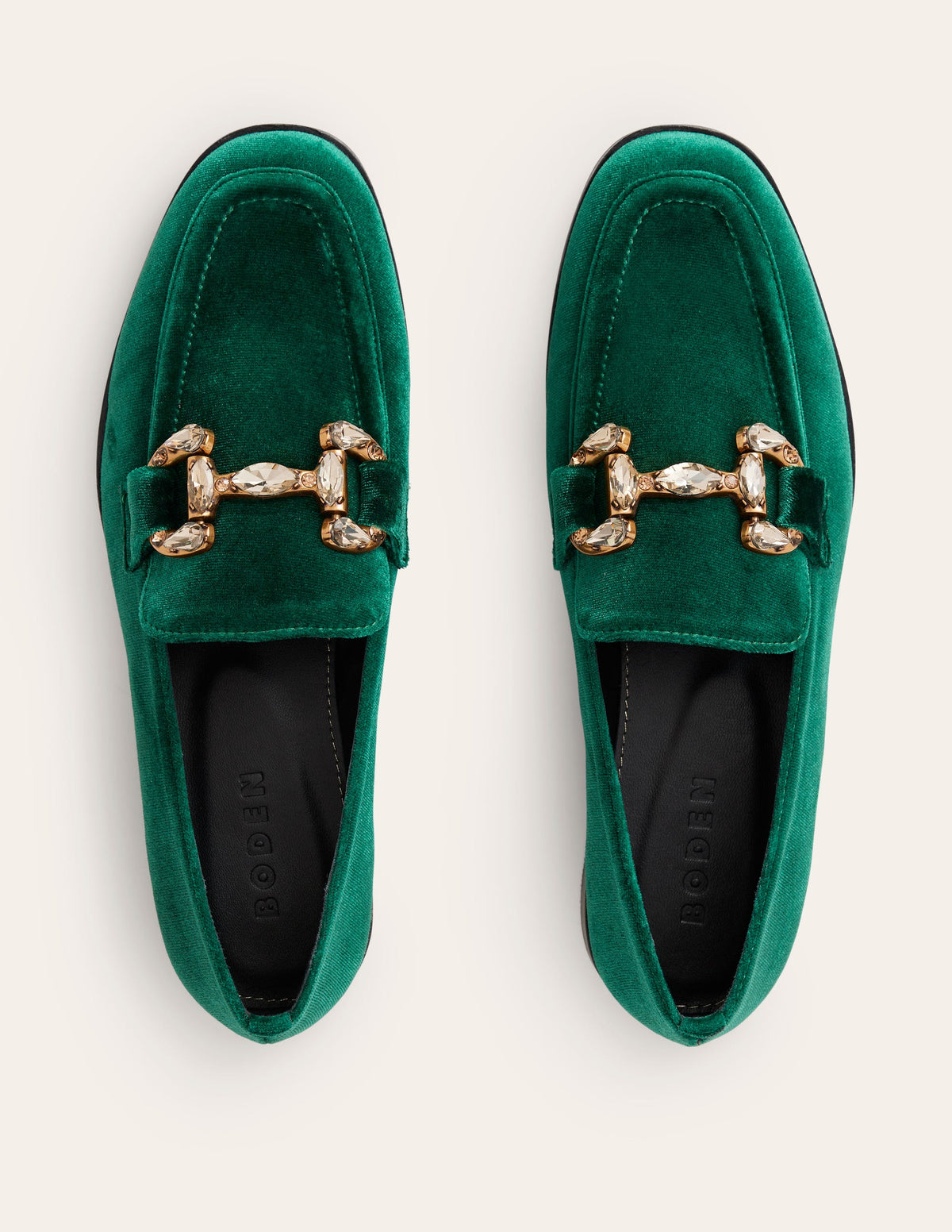 Iris Loafer mit Schmucksteinen und Trensendetail-Waldwiese Samt - Image 5