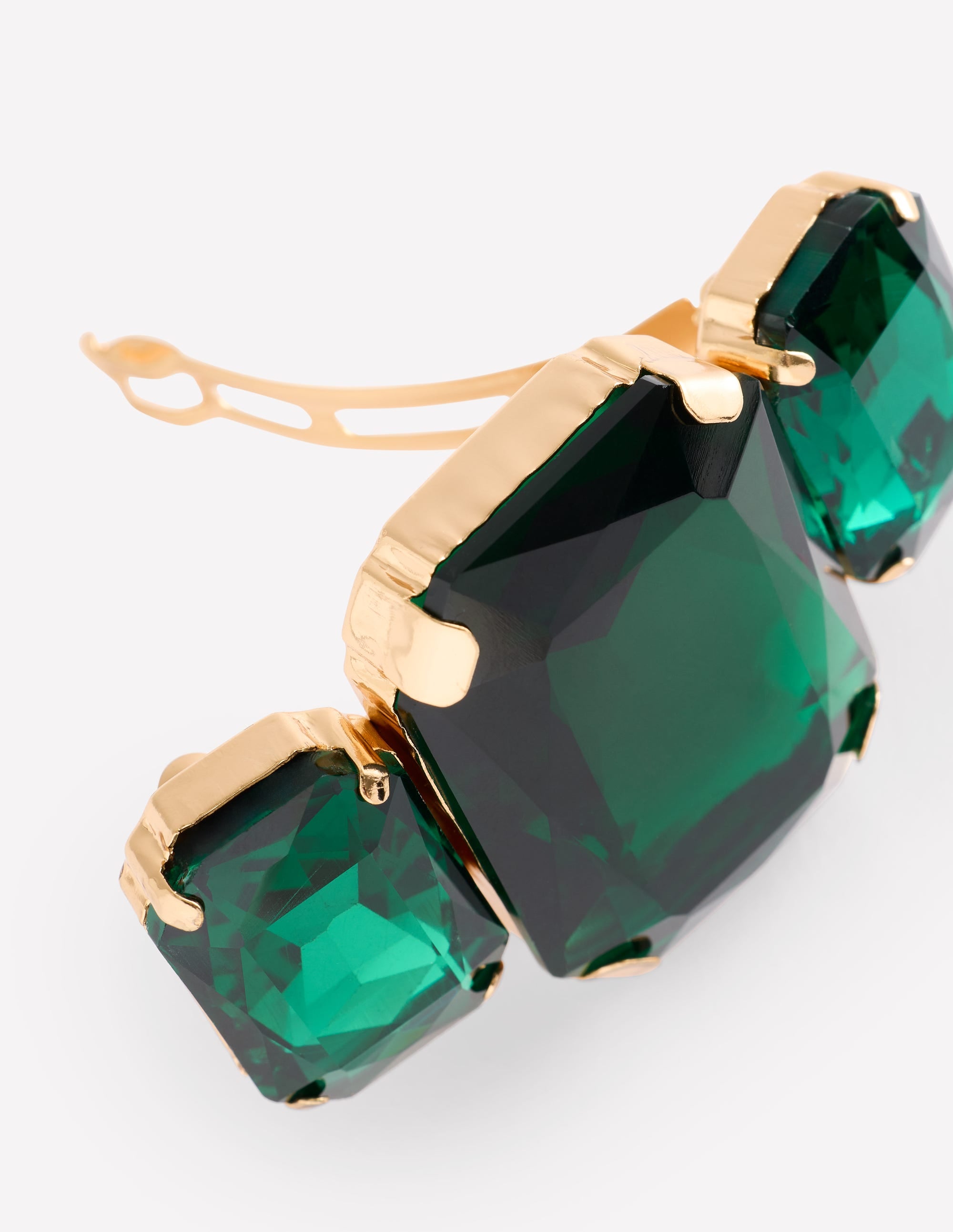 Grande barrette ornementée-Vert - Image 3