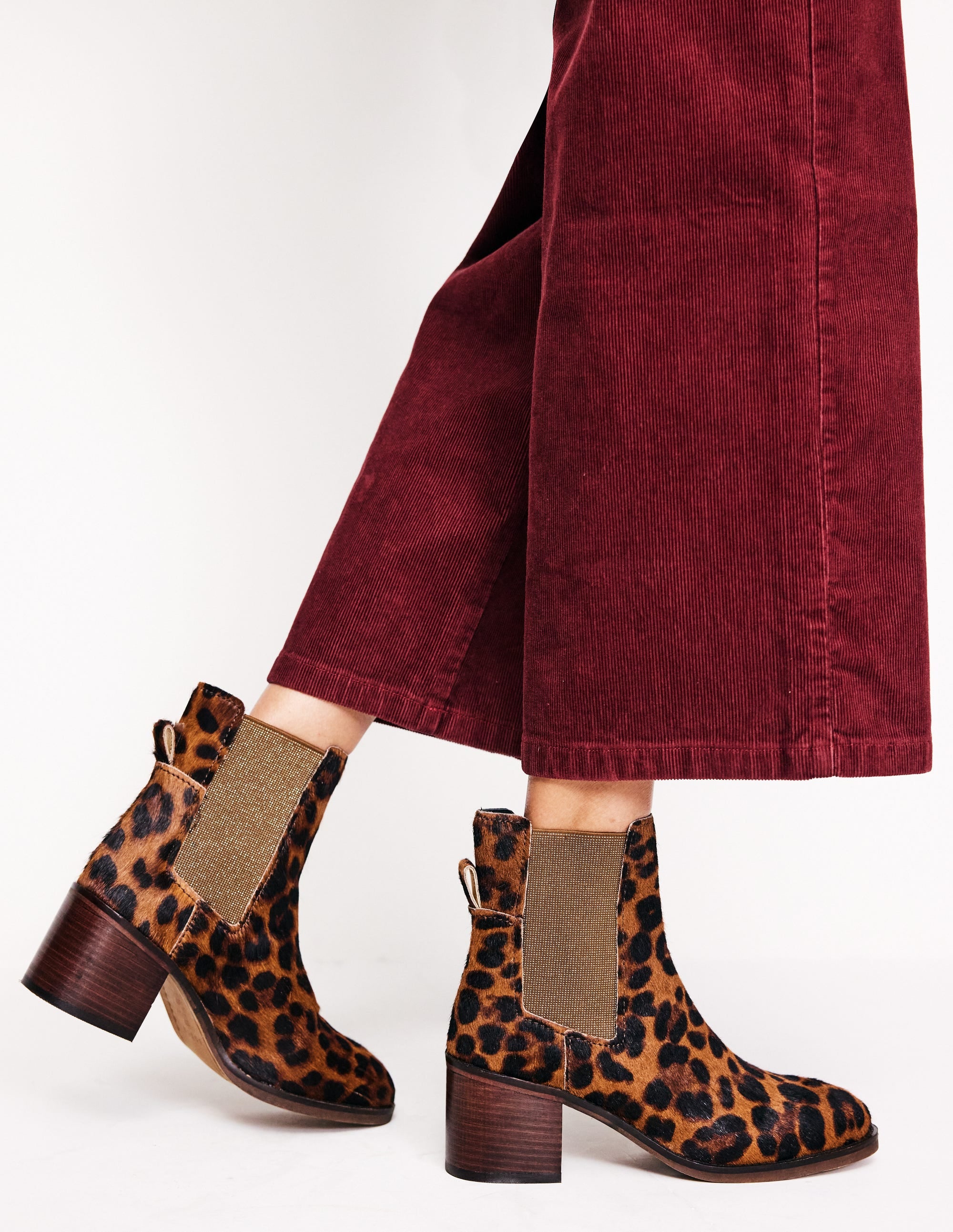 Chelsea Block Heel Boots-Leopard - Image 1