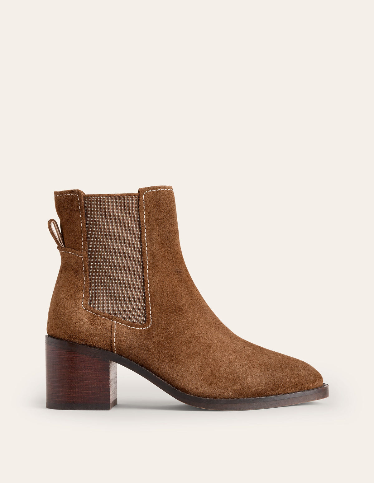 Chelsea-Stiefel mit Blockabsatz-Hellbraun - Image 1