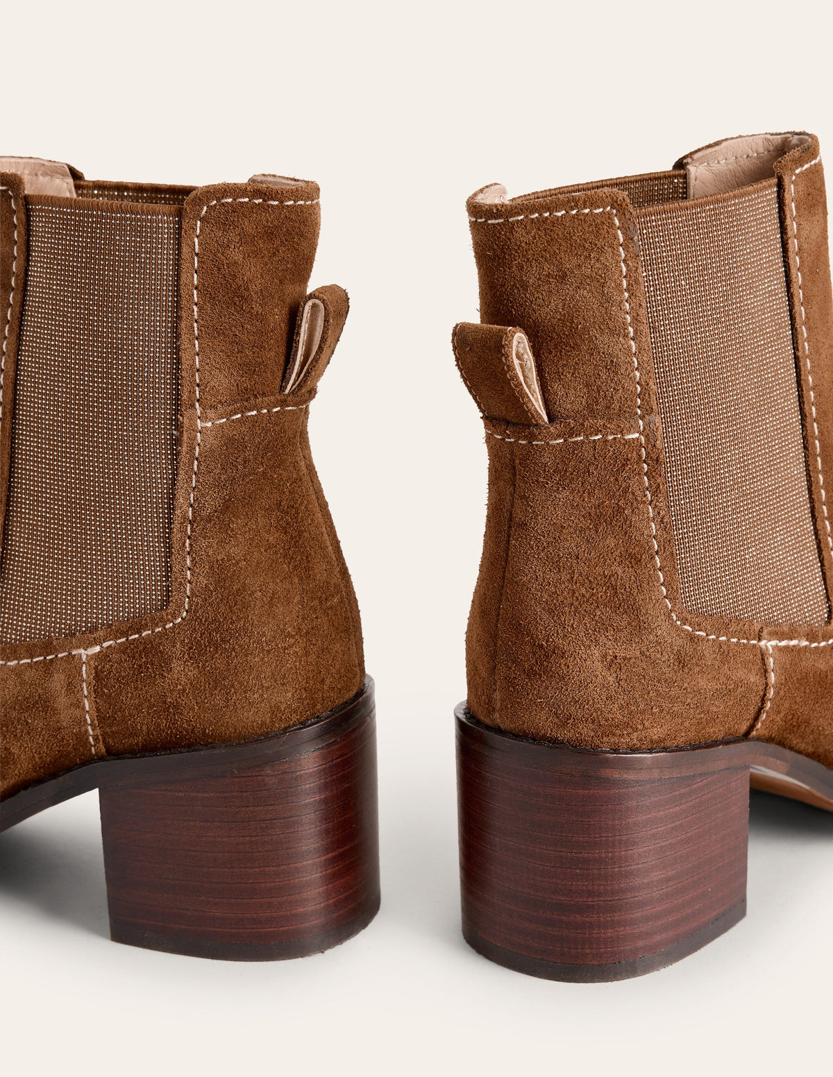 Chelsea-Stiefel mit Blockabsatz-Hellbraun - Image 4