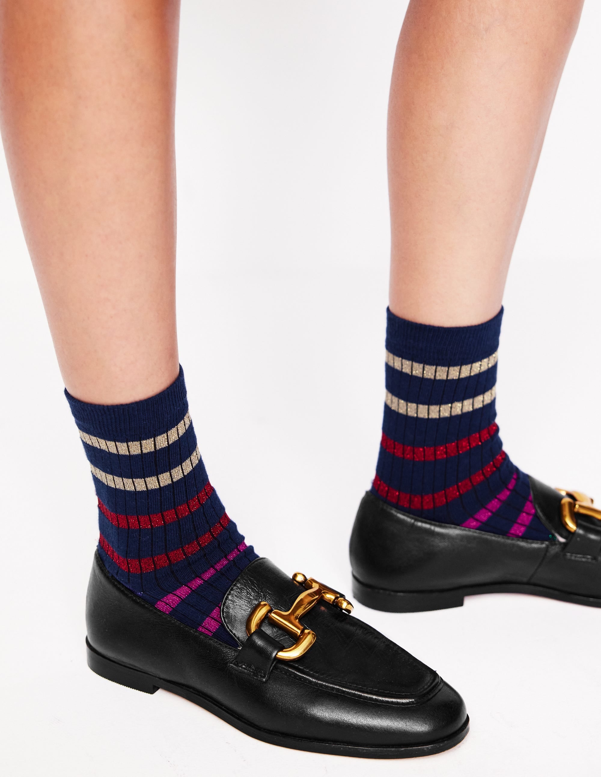 Glitzersocken im 3er-Pack-Glitzernde Streifen - Image 1