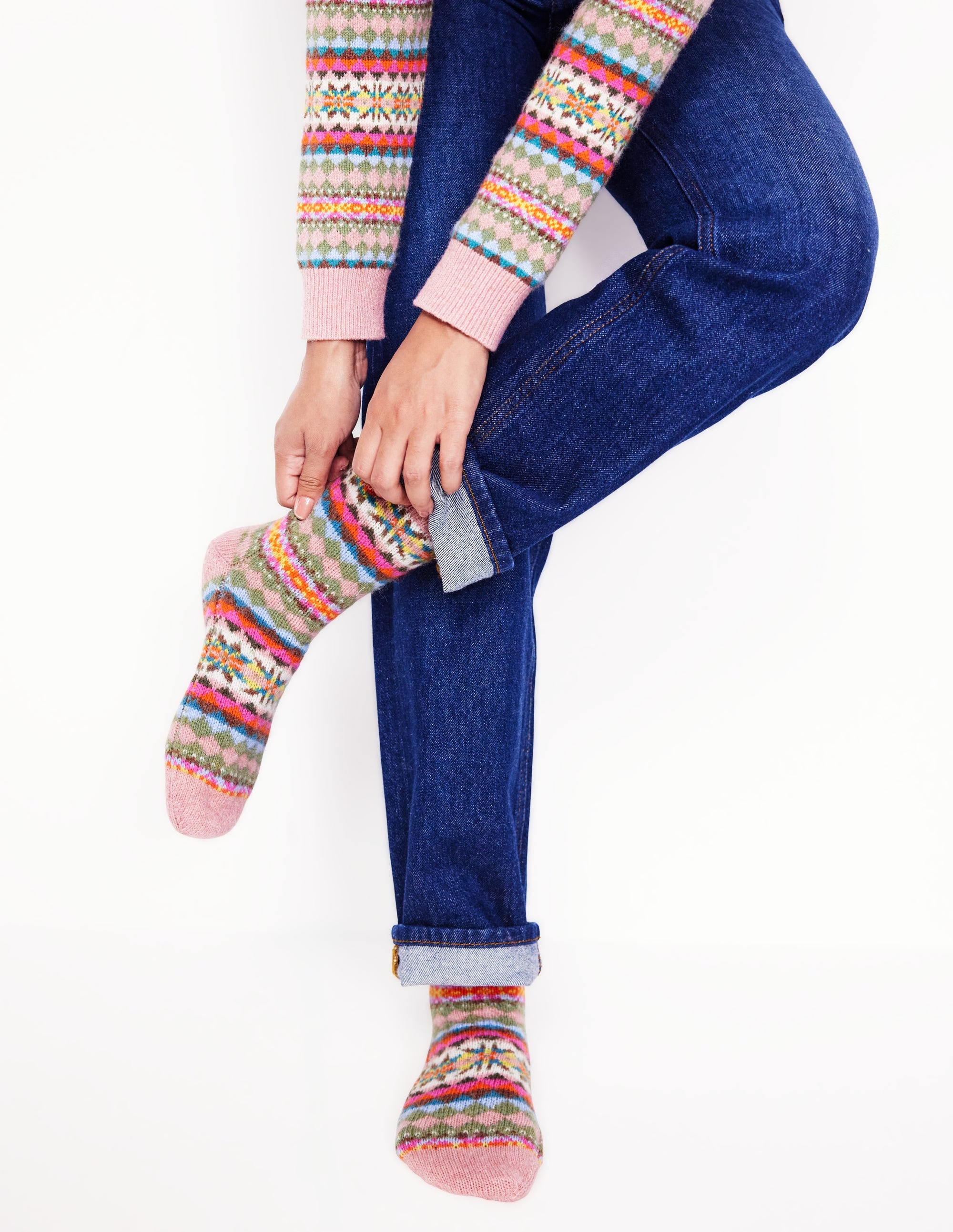 Chaussettes cosy à motif jacquard-Motif jacquard - Image 1