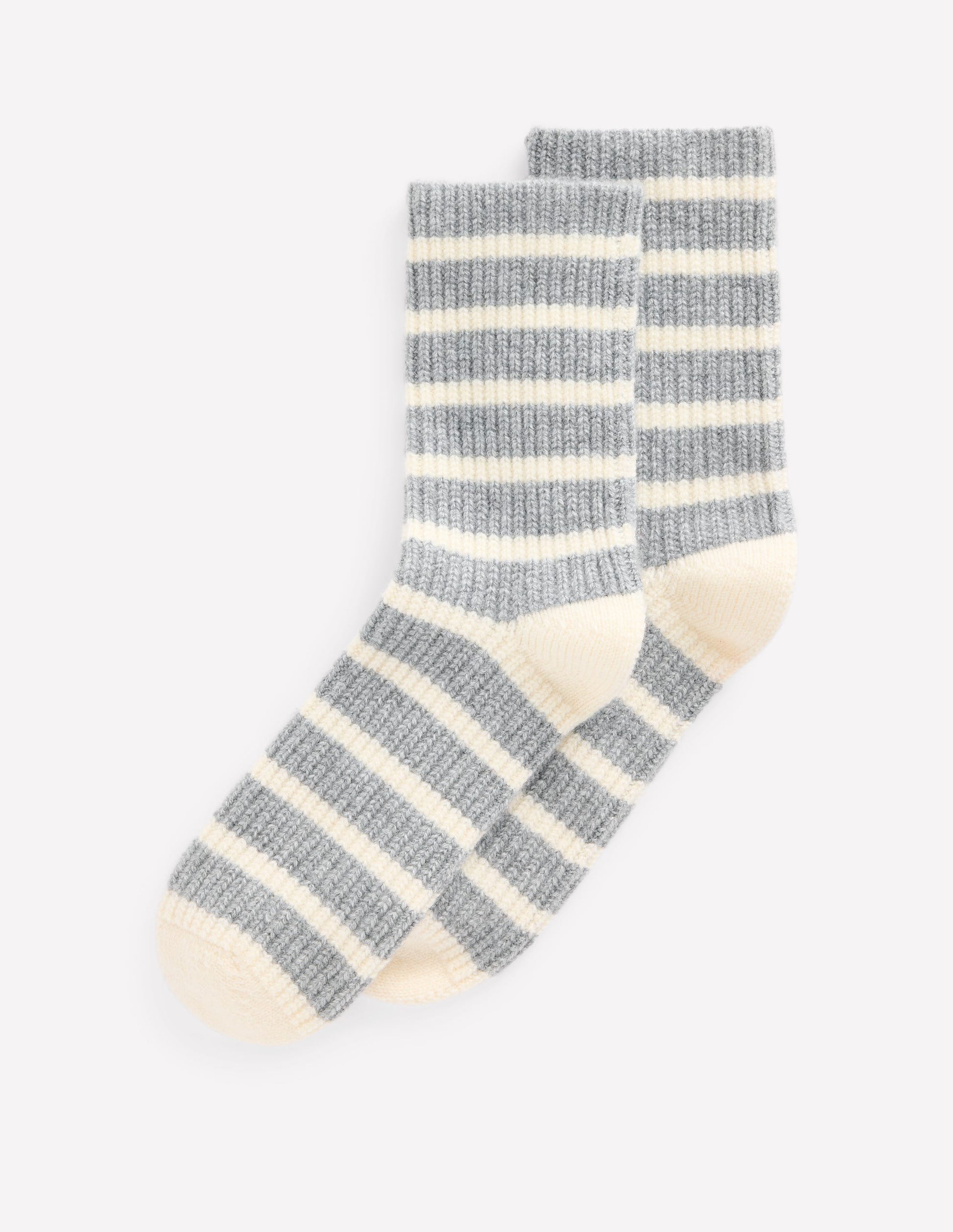 Chaussettes en cachemire-Gris et ivoire-2