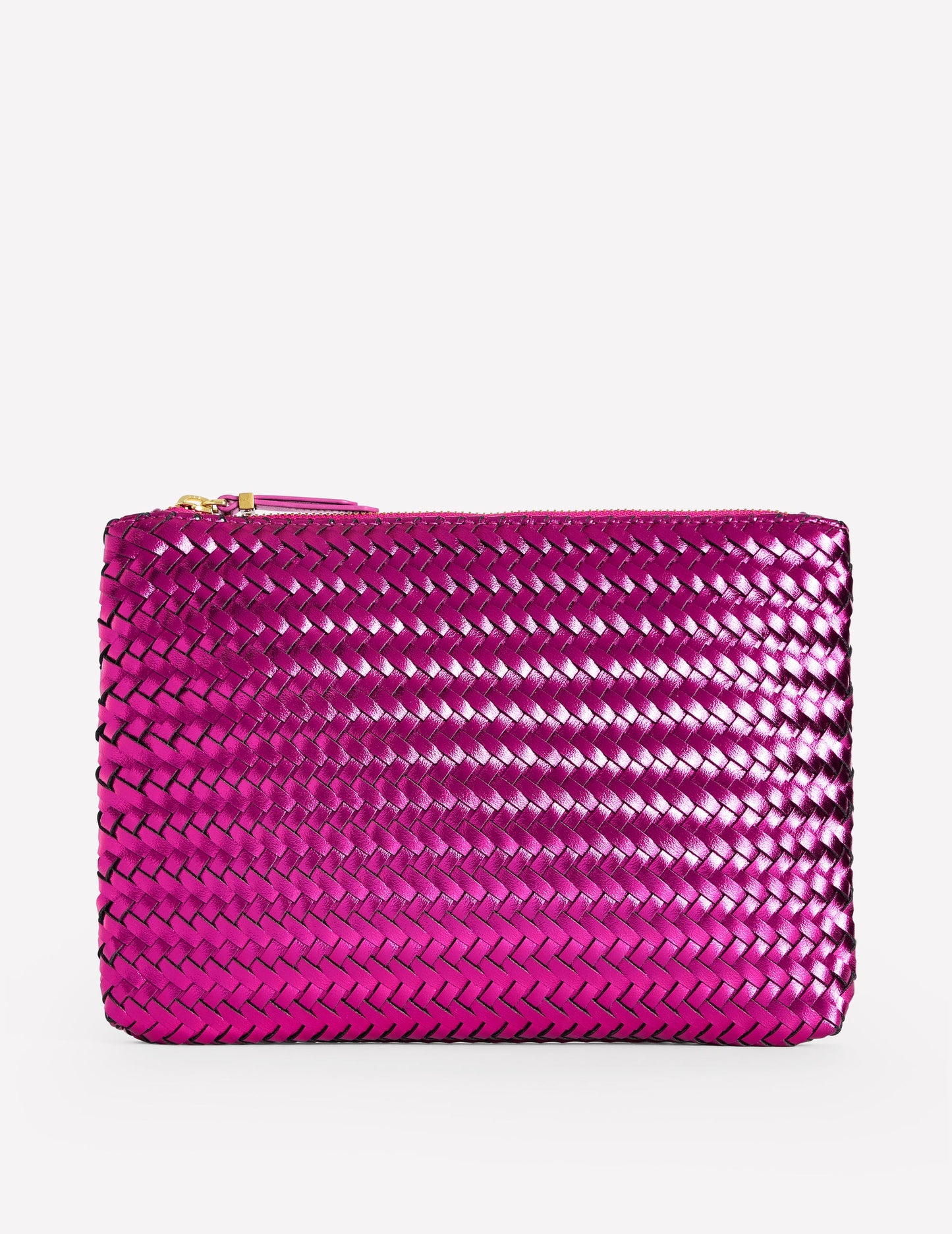 Gewebte Tasche in Metallic-Optik-Rosa-Metallic