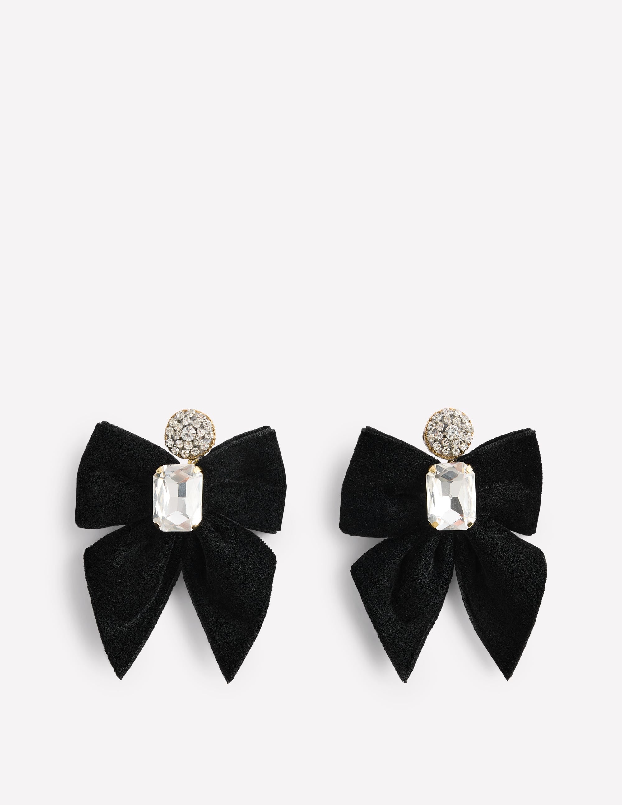 Boucles d'oreilles à nœuds fantaisie-Noir - Image 2
