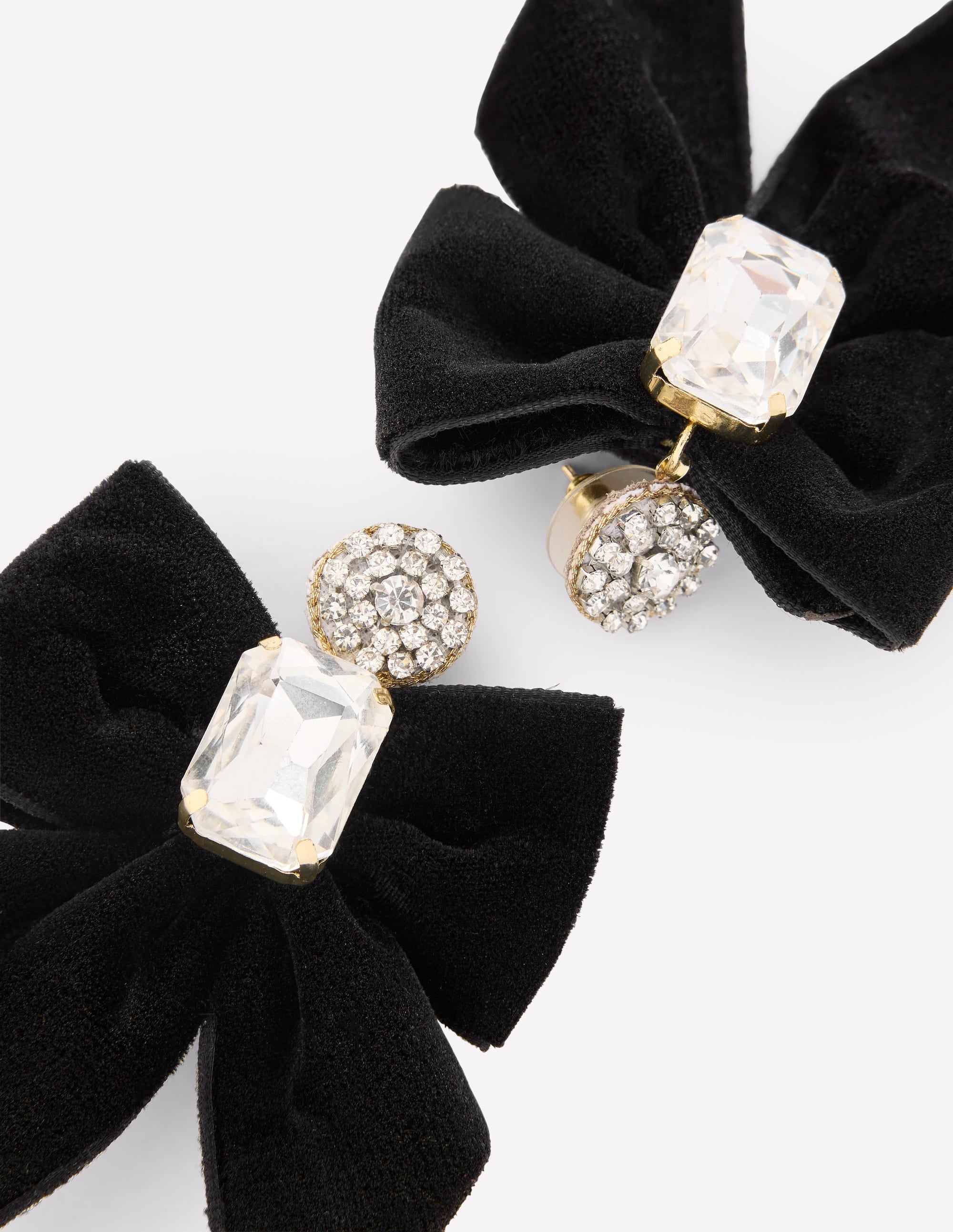 Boucles d'oreilles à nœuds fantaisie-Noir - Image 3