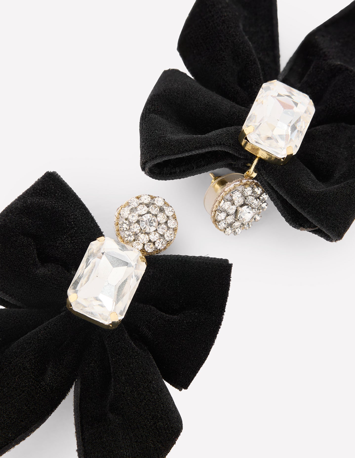 Boucles d'oreilles à nœuds fantaisie-Noir - Image 4