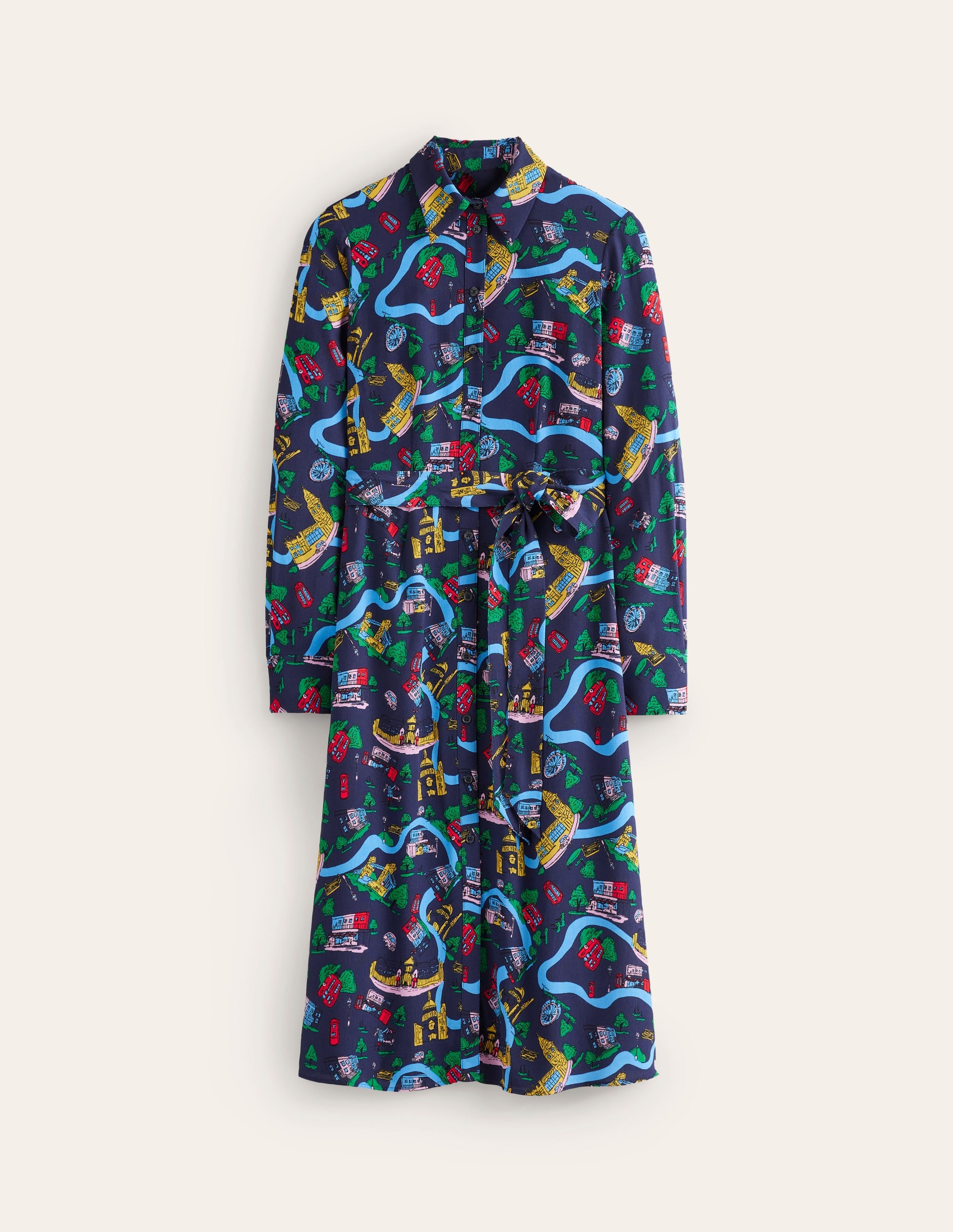 Kate Midi-Hemdblusenkleid-Französisches Marineblau, London Town - Image 5