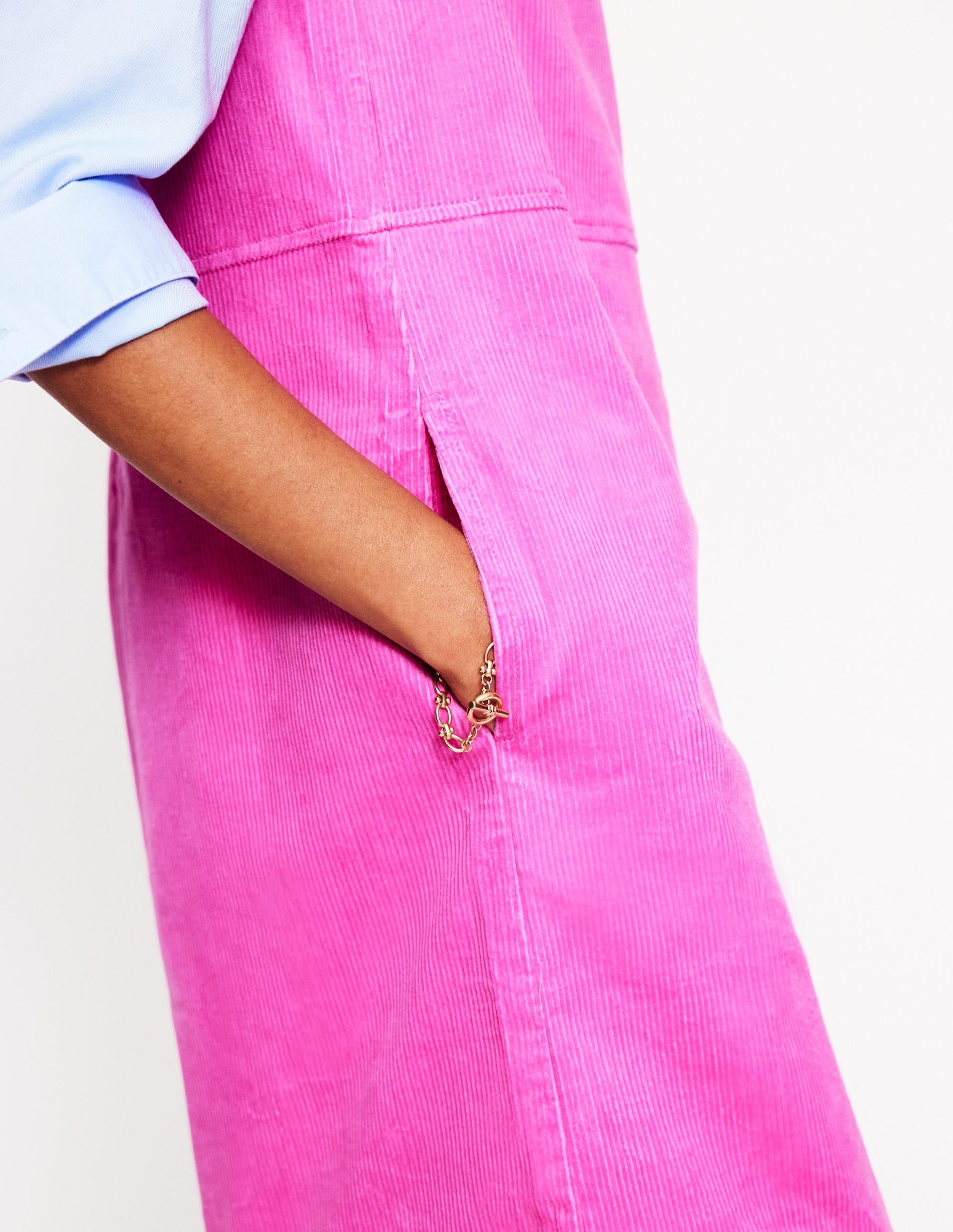 Robe droite Pia en velours côtelé-Rose phlox - Image 2