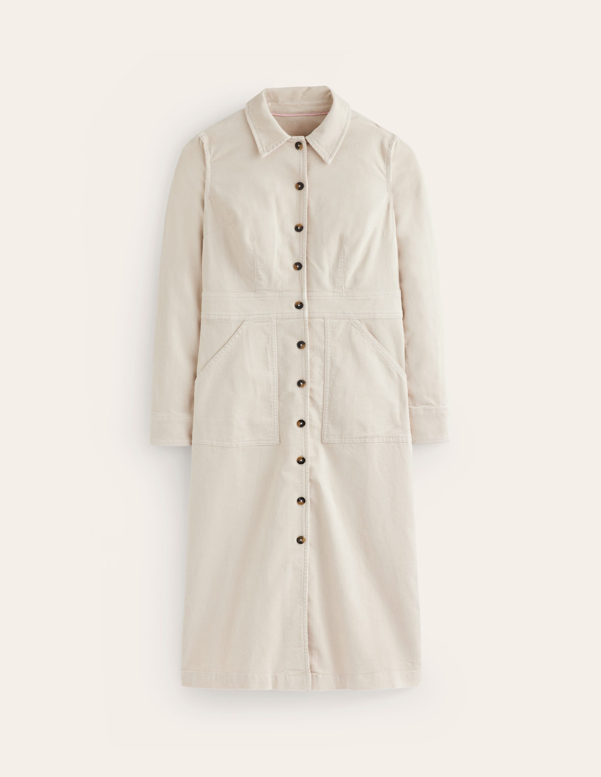 Flora Midi-Hemdblusenkleid aus Cord-Mandel Pfirsich - Image 6