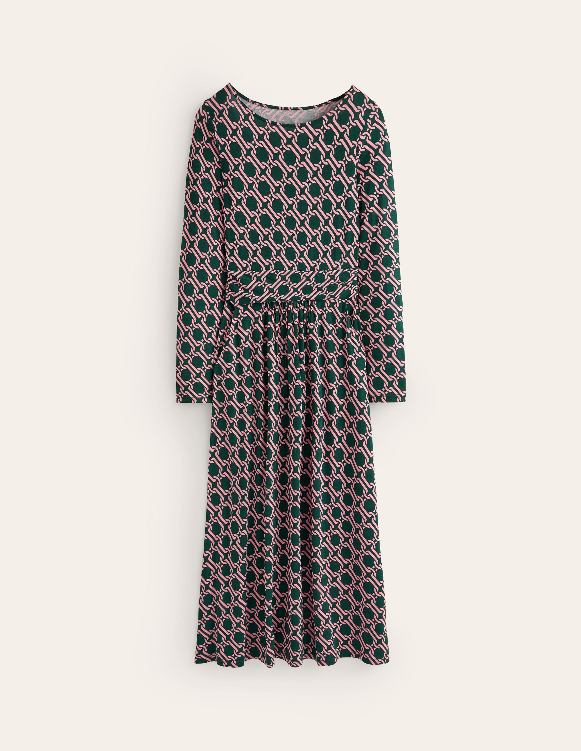 Robe midi Amelie à manches longues-Clairière, motif Chain Geo - Image 6