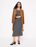 Robe midi Amelie à manches longues-Clairière, motif Chain Geo