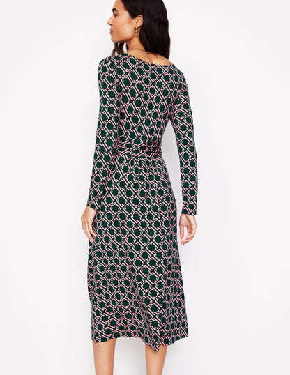 Amelie Long Sleeve Midi Dress-Glade, Chain Geo