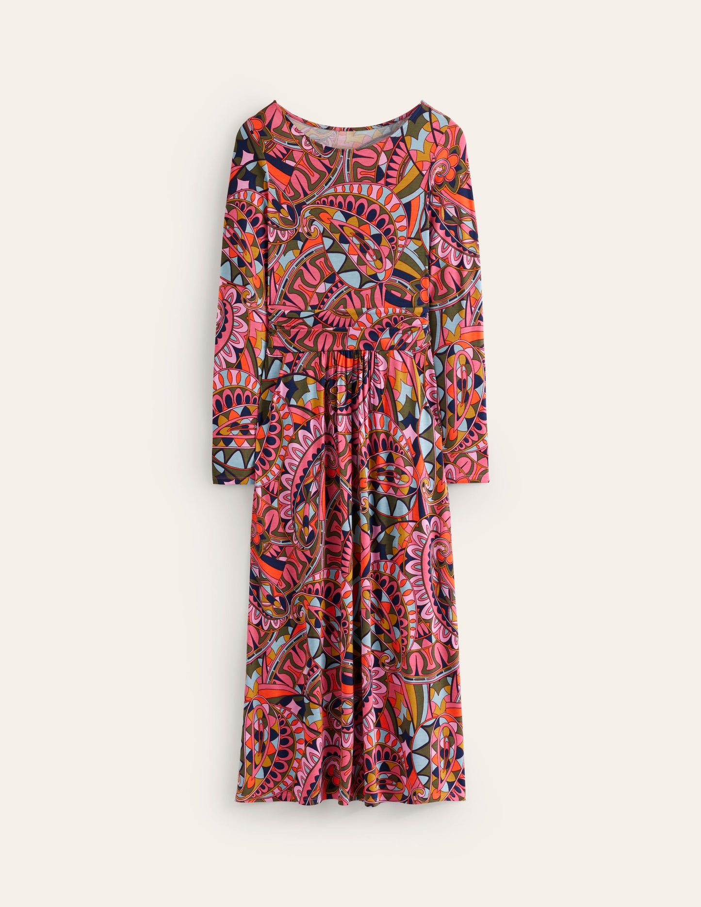 Robe midi Amelie à manches longues-Multicolore, Paisley Kaléidoscopique