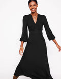Georgia Jersey-Midikleid-Schwarz