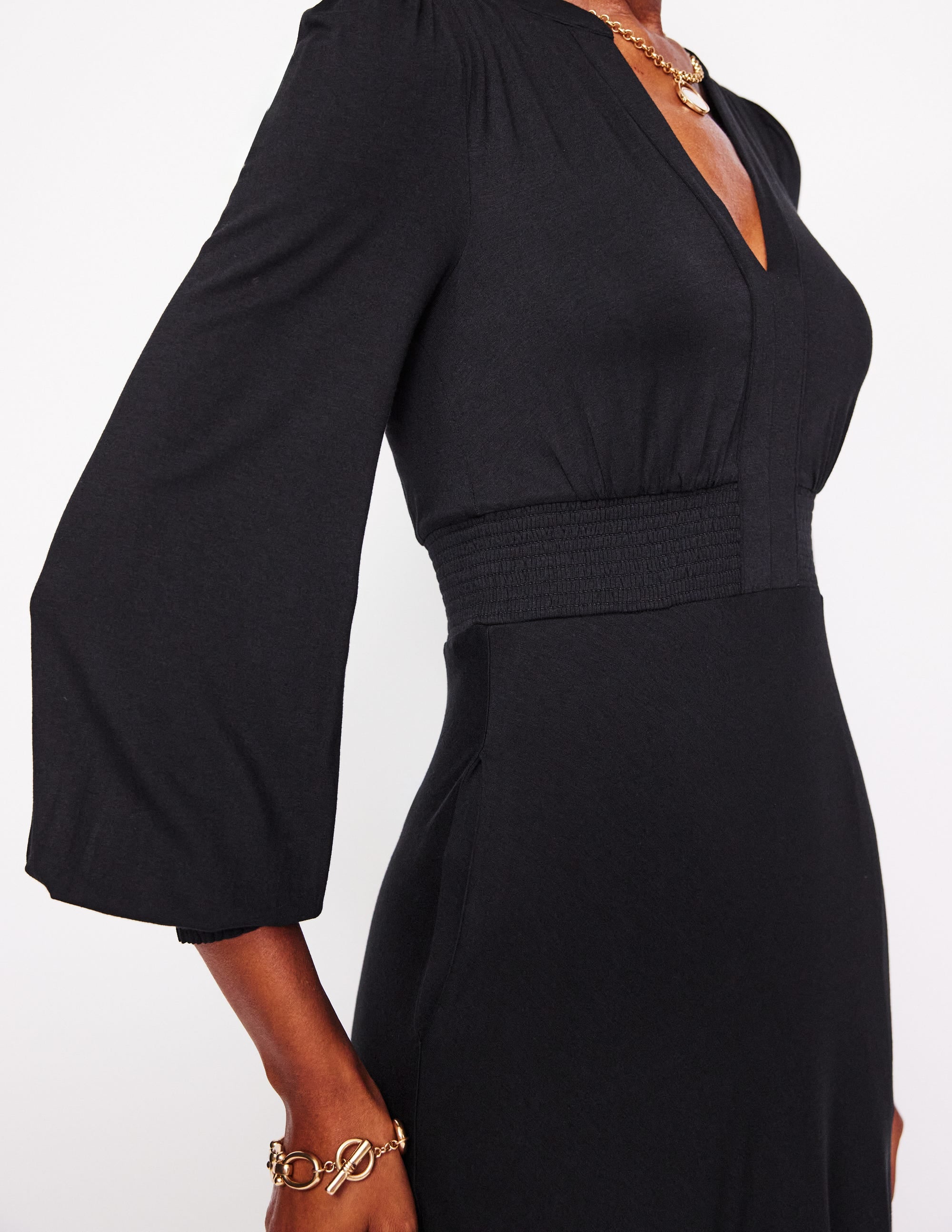 Robe midi Georgia en jersey-Noir - Image 2