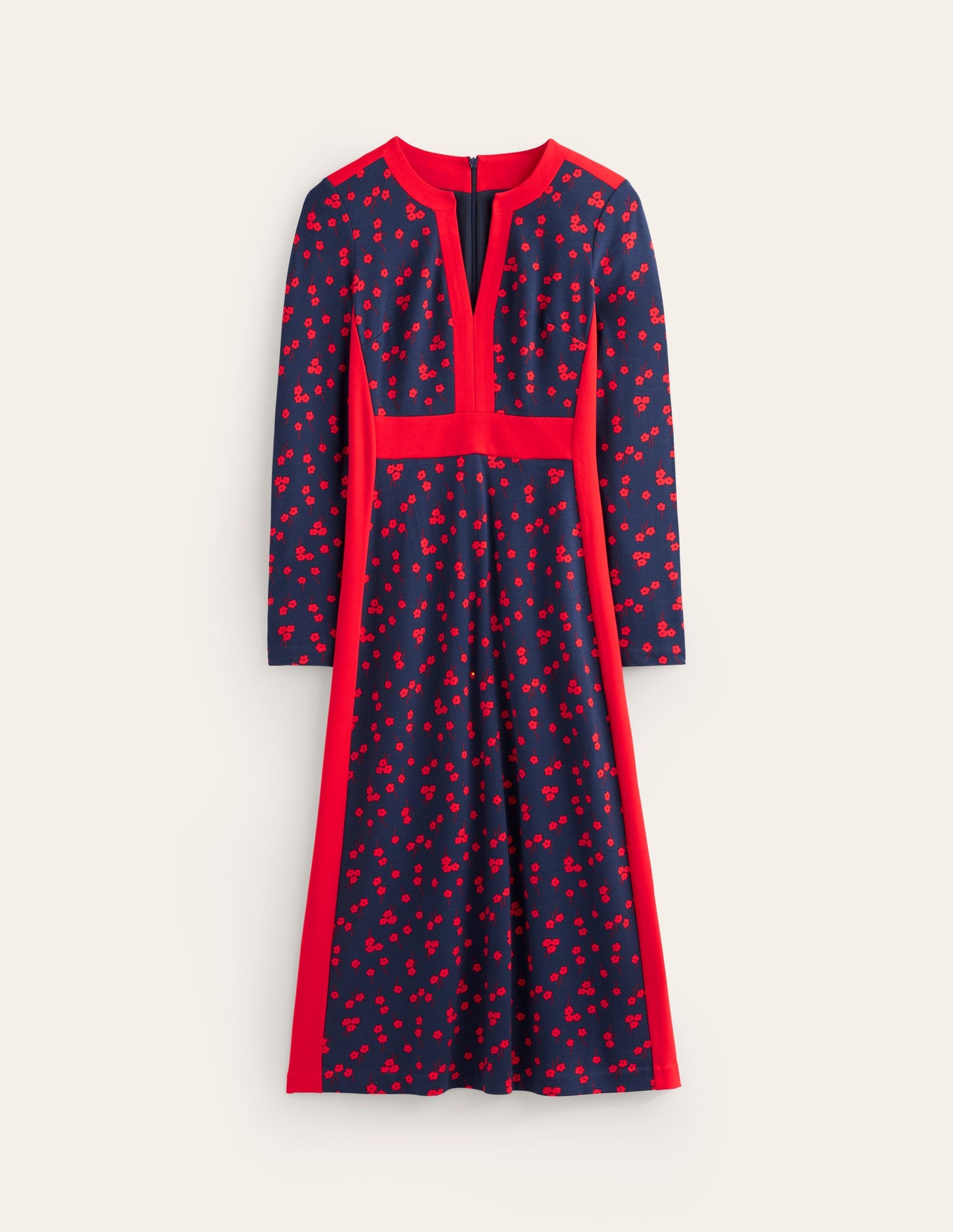 Catherine Ponte Midi Dress-Rouge, Fall Sprig