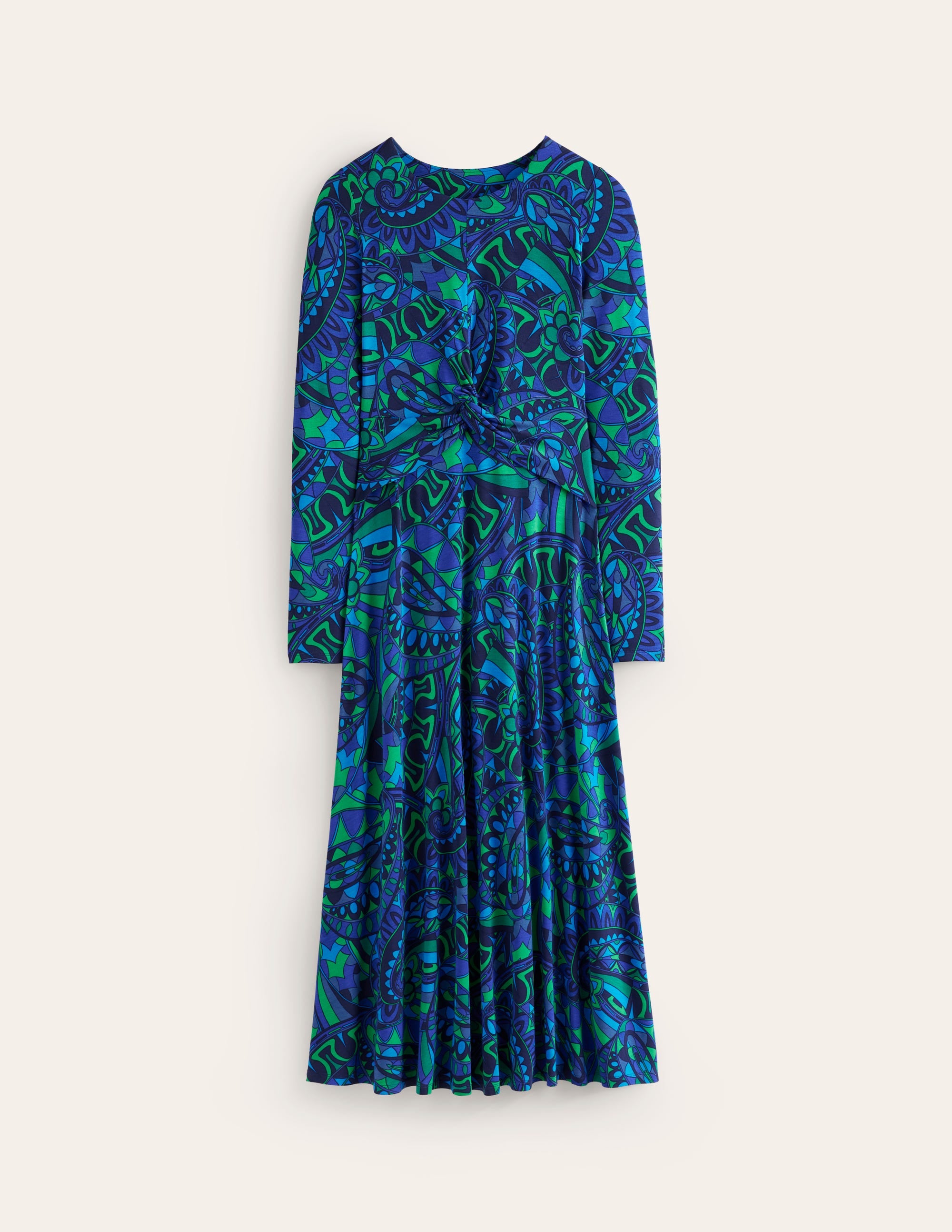 Robe en jersey à taille torsadée-Astro Green/Skipper Fun Stripe - Image 5