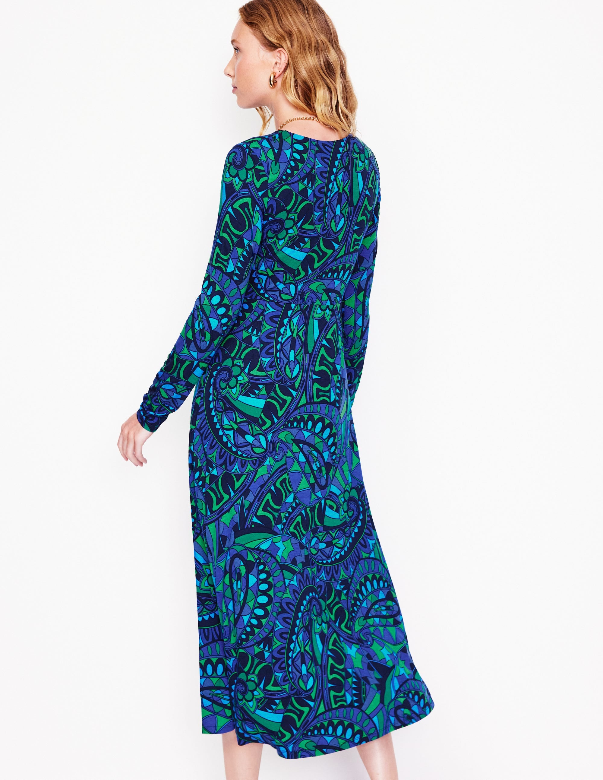 Robe en jersey à taille torsadée-Astro Green/Skipper Fun Stripe - Image 3