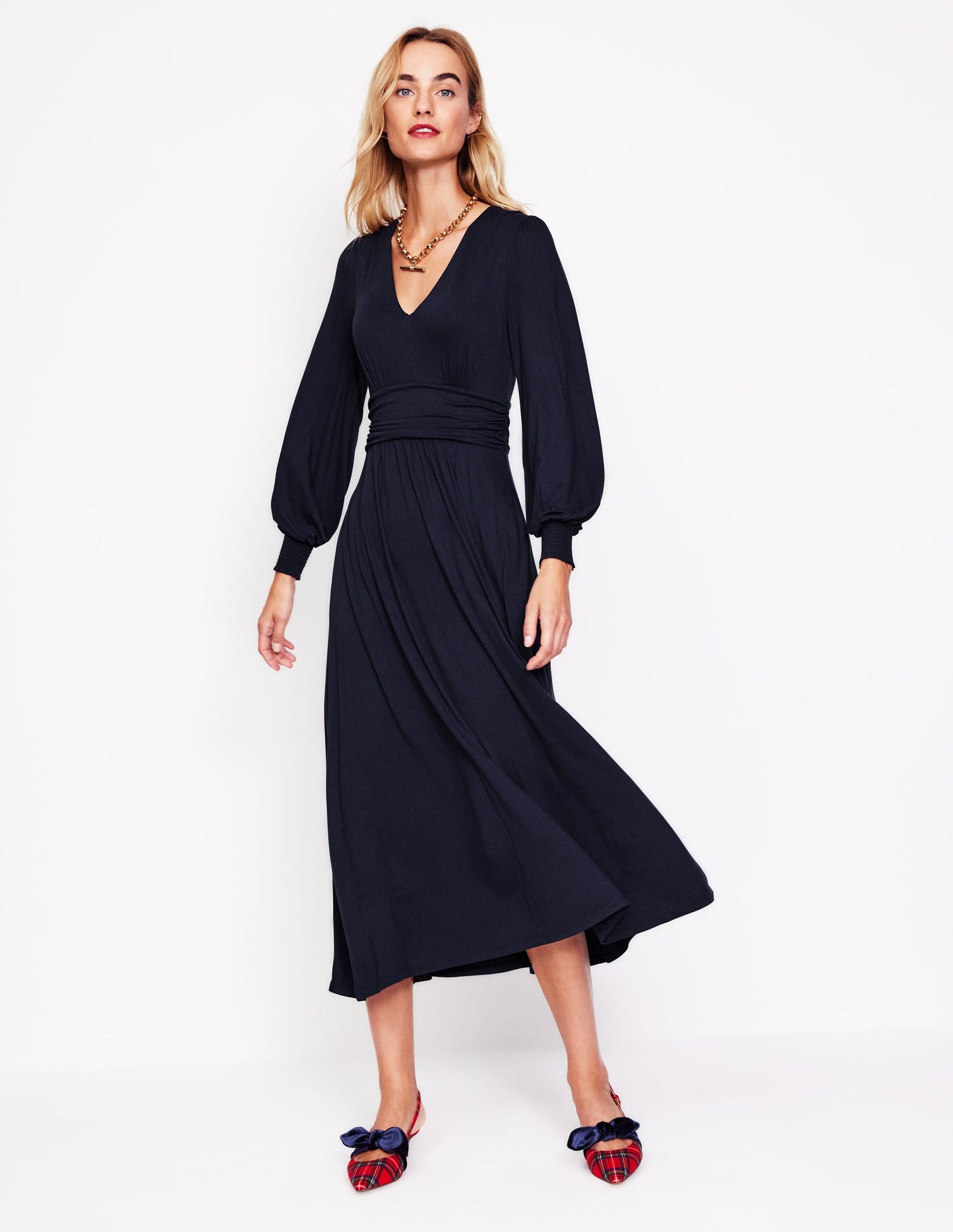 Daphne Jersey Maxi Dress-Navy