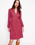 Robe décontractée Naomi en jersey-Rouge, motif Sphere Geo