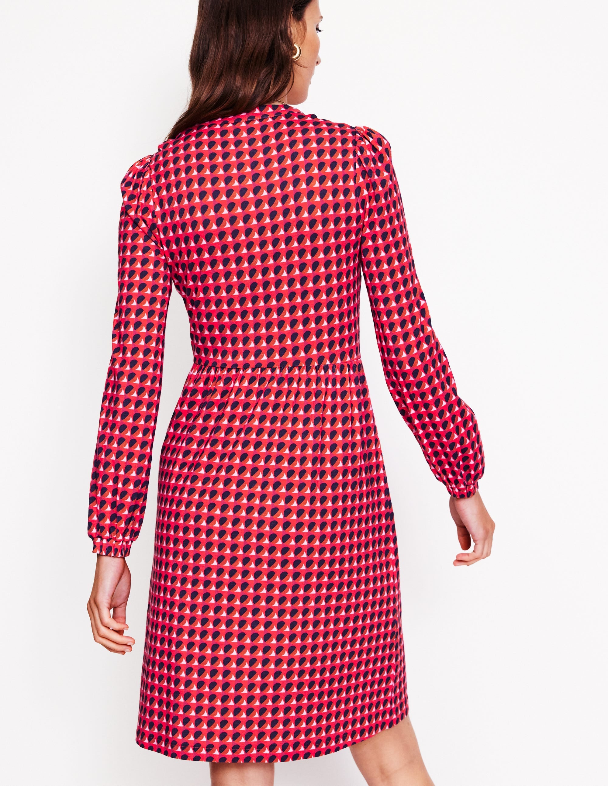 Robe décontractée Naomi en jersey-Rouge, motif Sphere Geo - Image 3