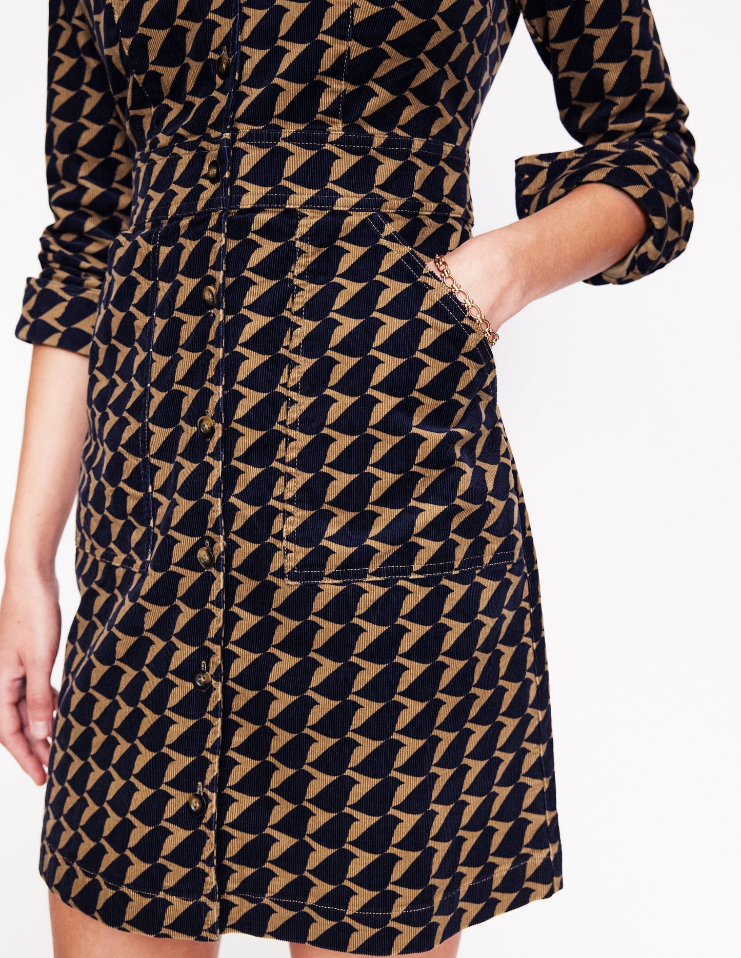 Flora Cord Shirt Dress-Rubber, Birdie