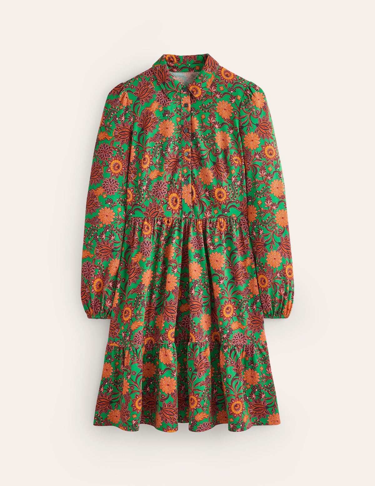 Jemima Gestuftes Jerseykleid-Sattes Smaragdgrün, dekorative Knospe - Image 5