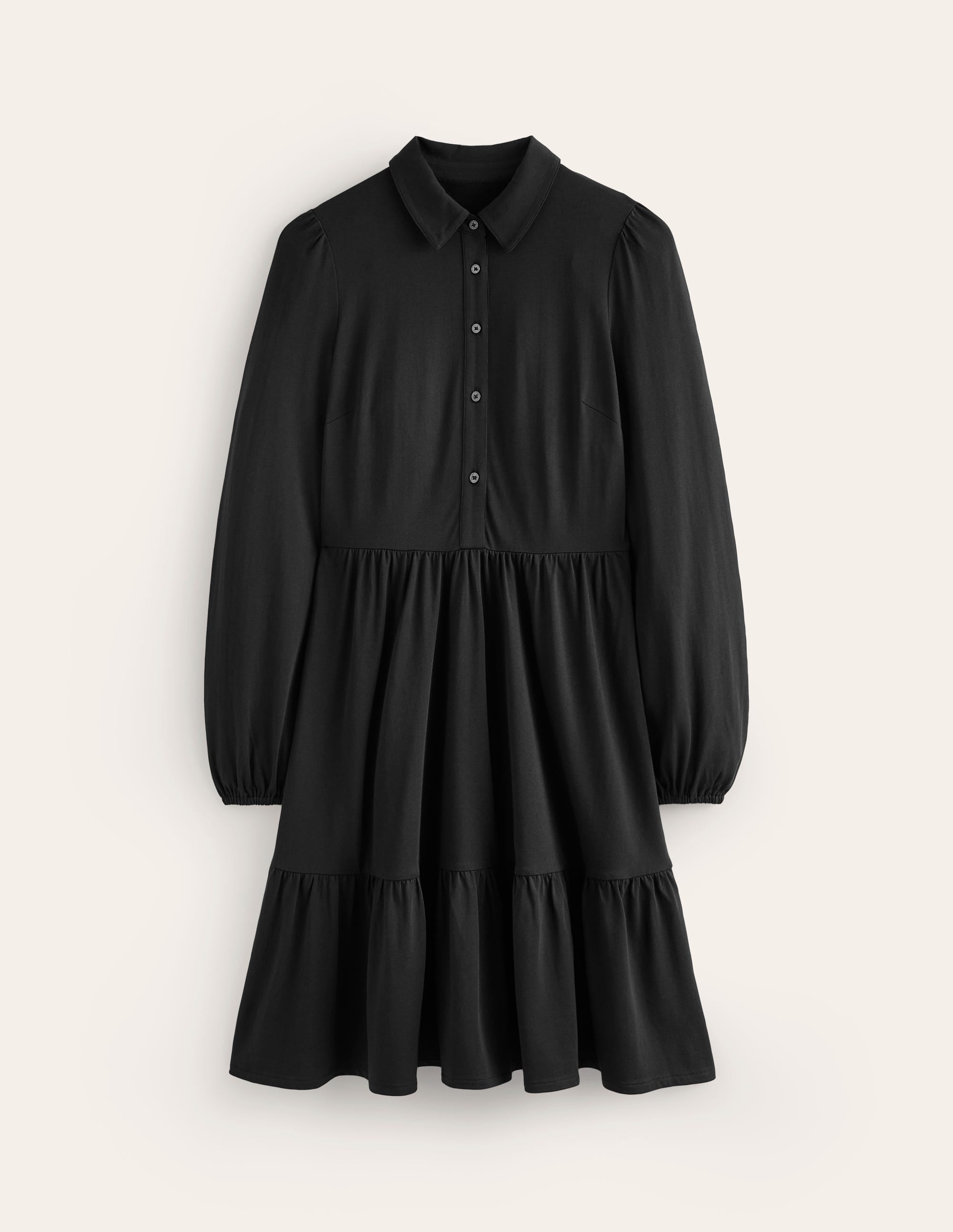 Robe Jemima en jersey à volants-Noir - Image 5