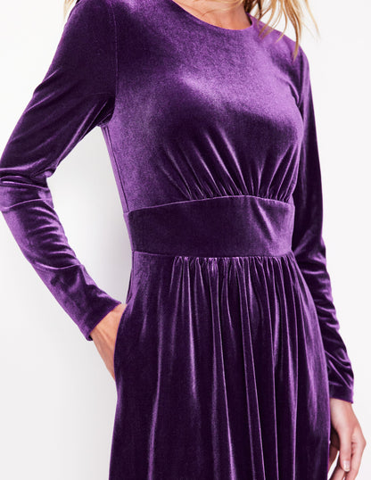 Thea Midikleid aus Samt-Violett