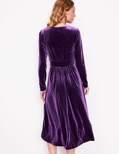 Thea Midikleid aus Samt-Violett