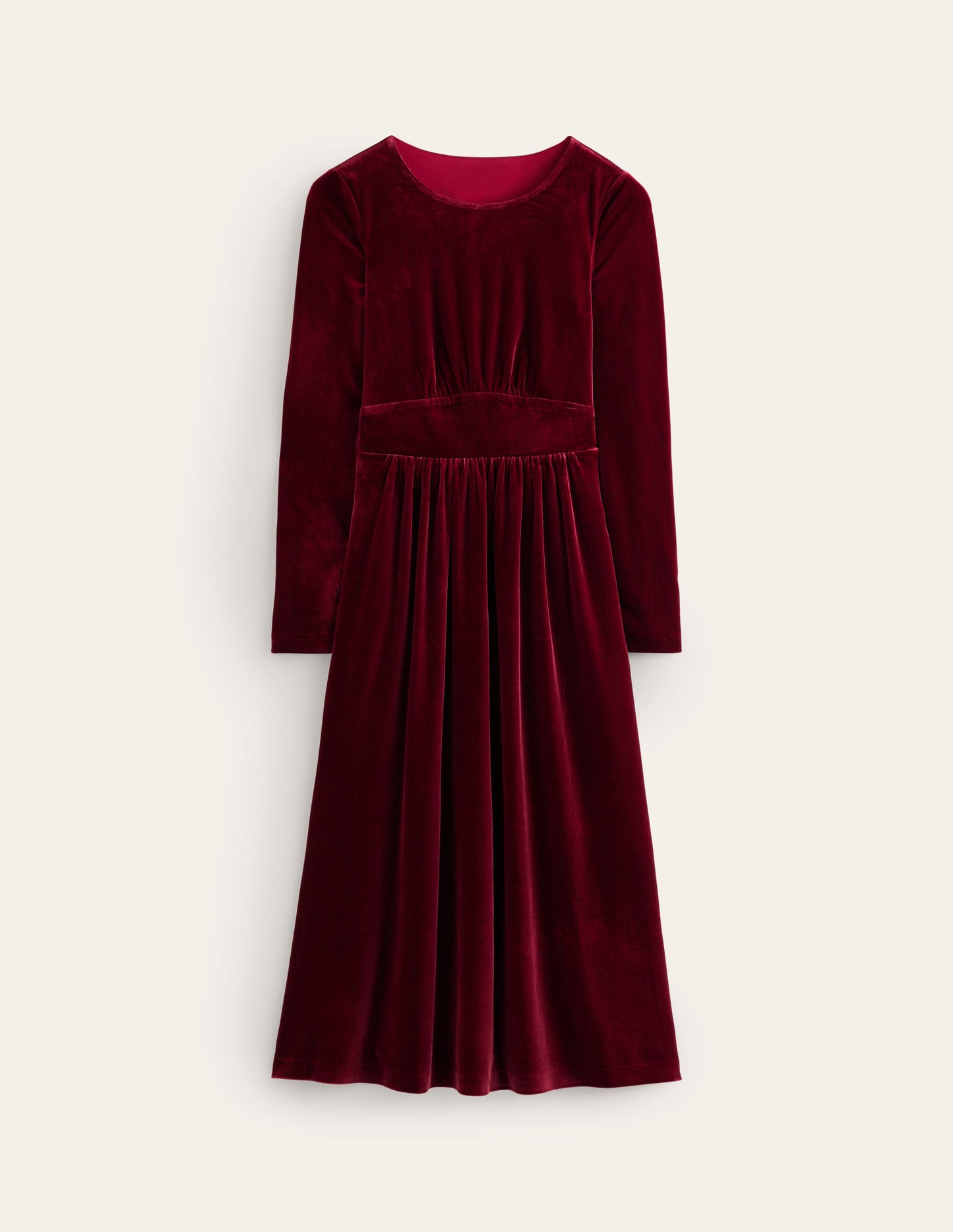 Thea Midikleid aus Samt-Beatnik Red/Dark Burgundy