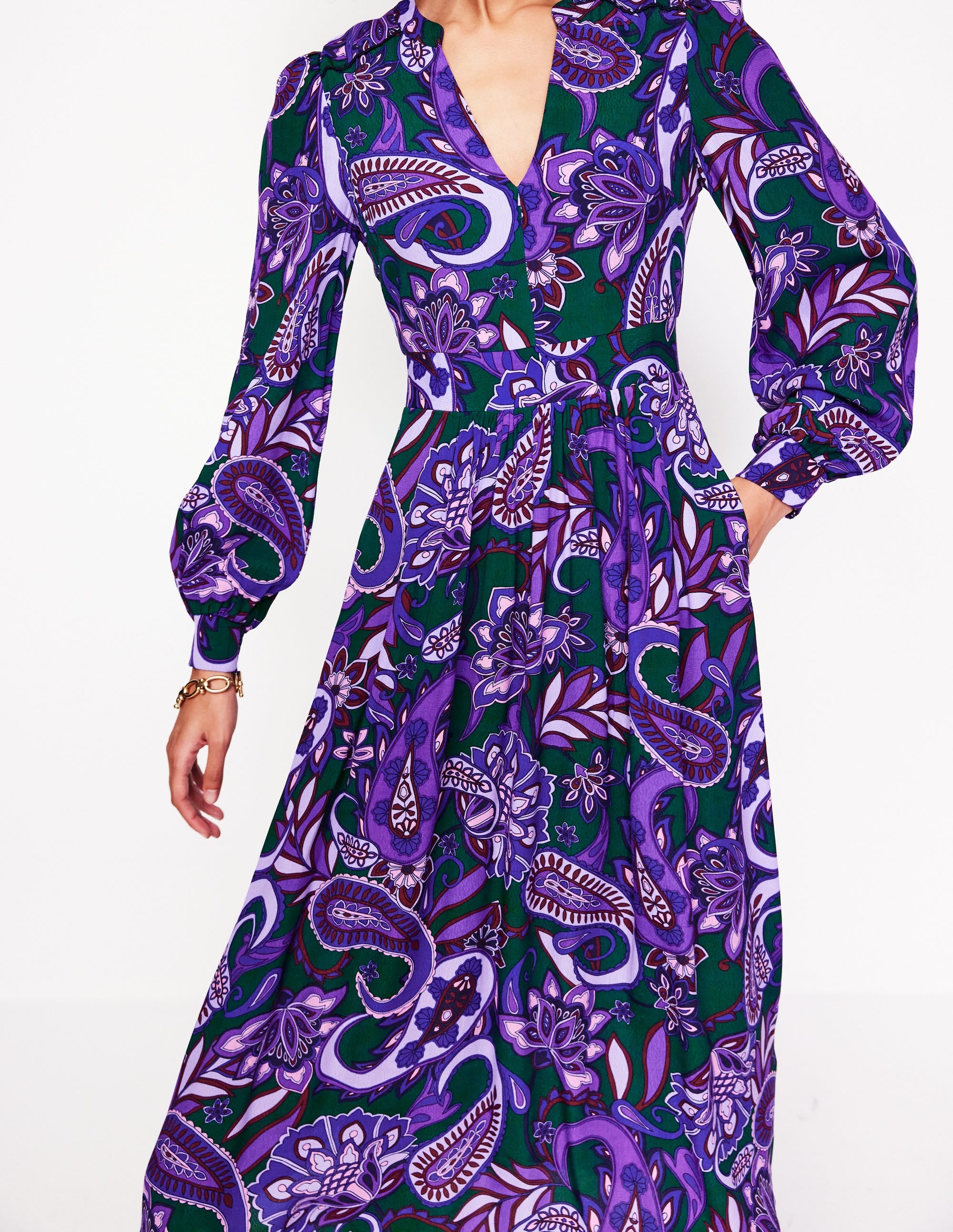 Zoe Midikleid mit Verzierung-Ameythyst, Motiv Paisley Fusion - Image 2