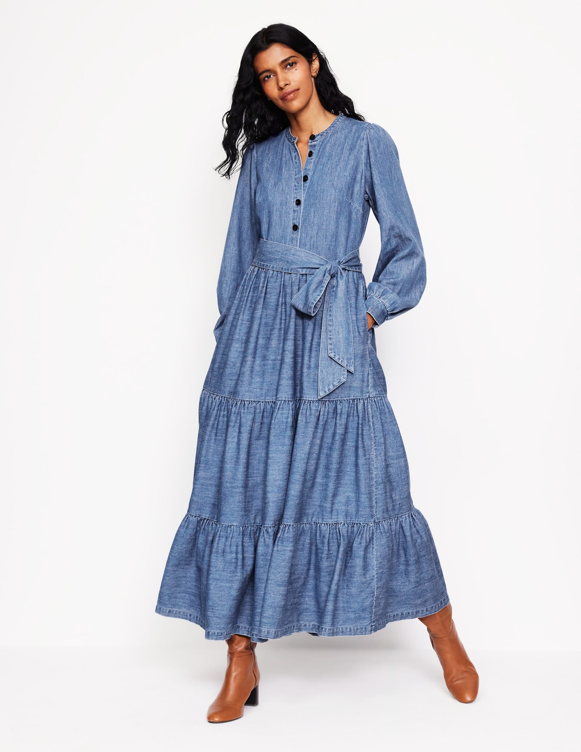 Alba Jeans-Maxikleid-Helles Vintageblau - Image 4