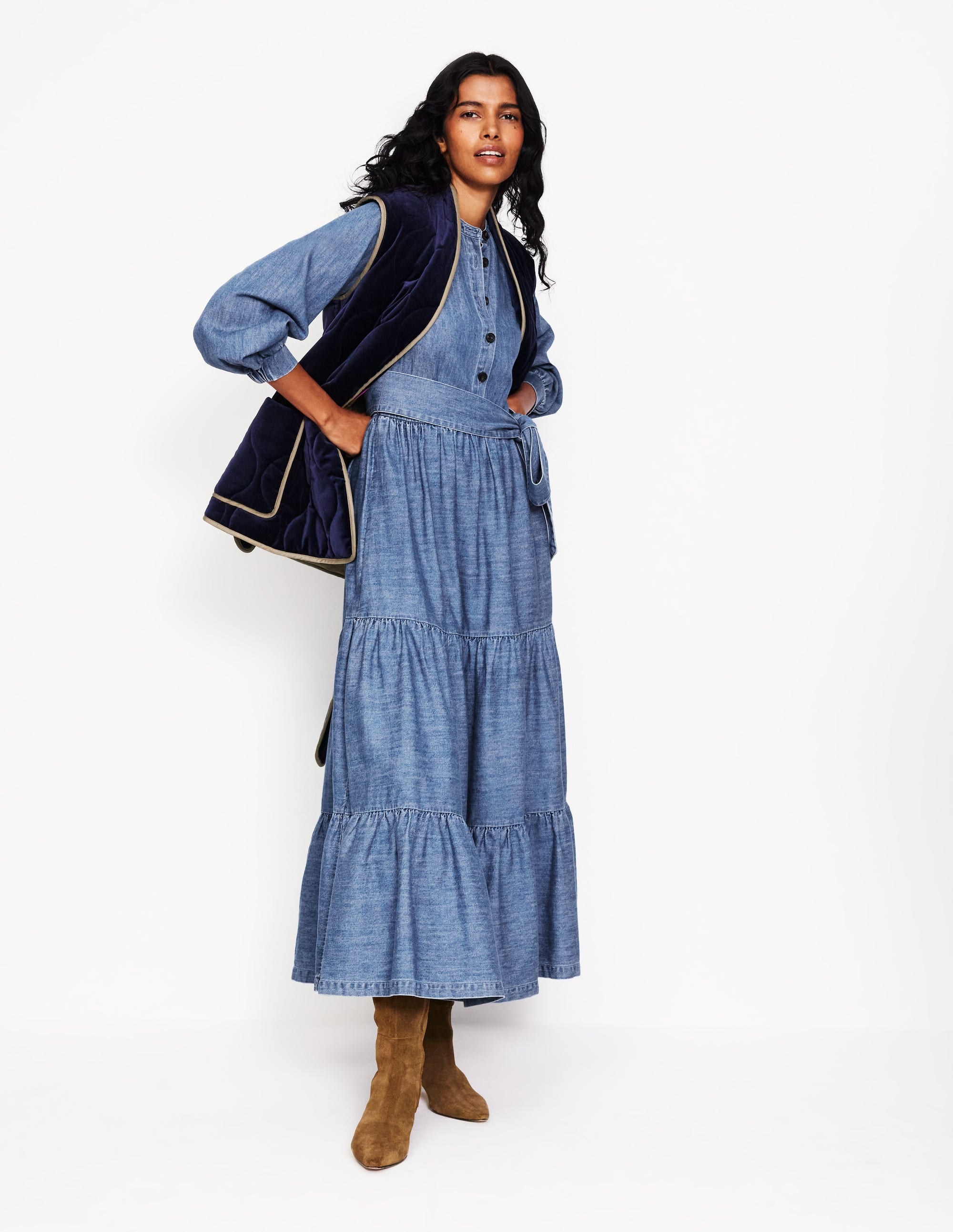 Alba Jeans-Maxikleid-Helles Vintageblau - Image 5